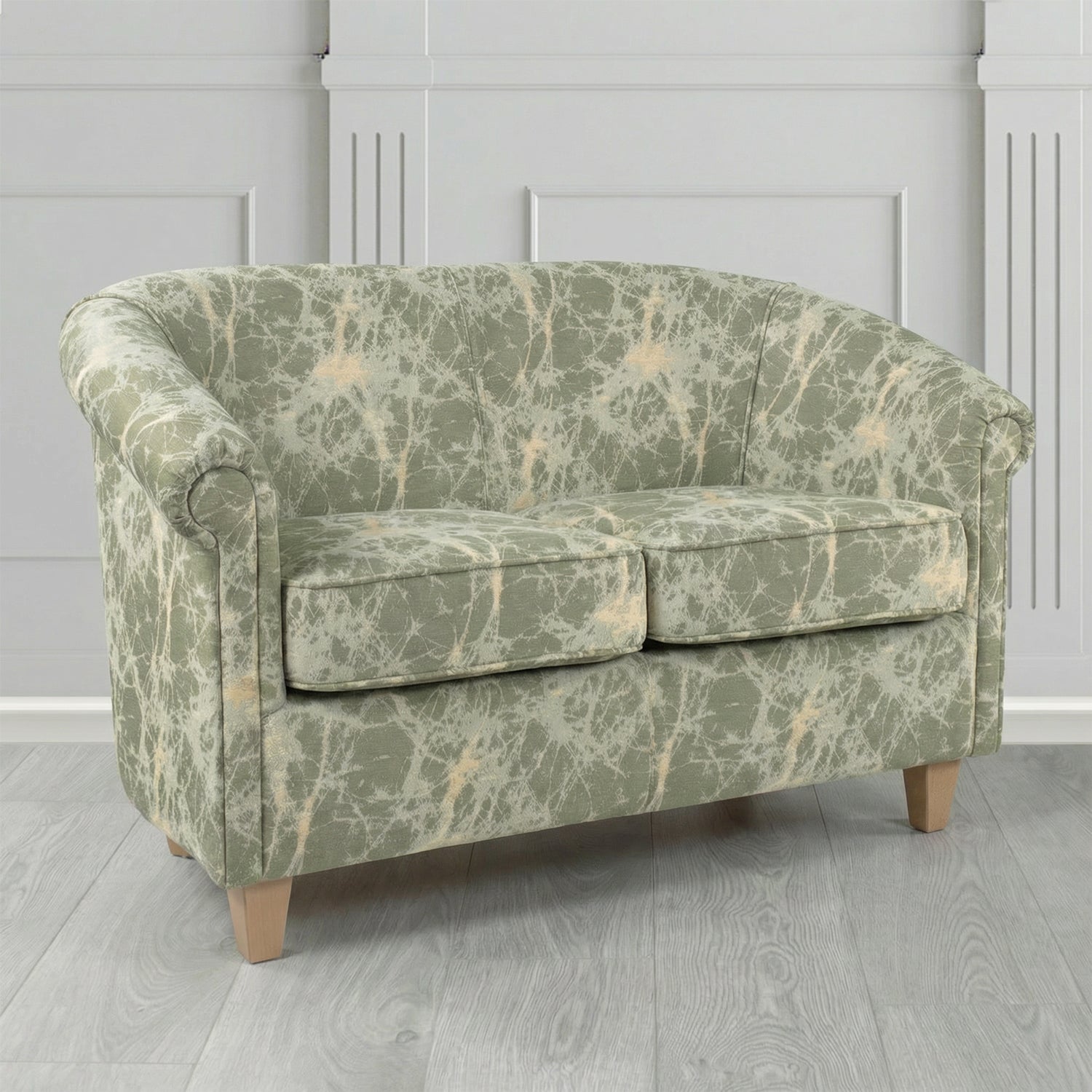 Siena 2 Seater Tub Sofa in Porter and Stone Lava Abstract Pattern Fabric