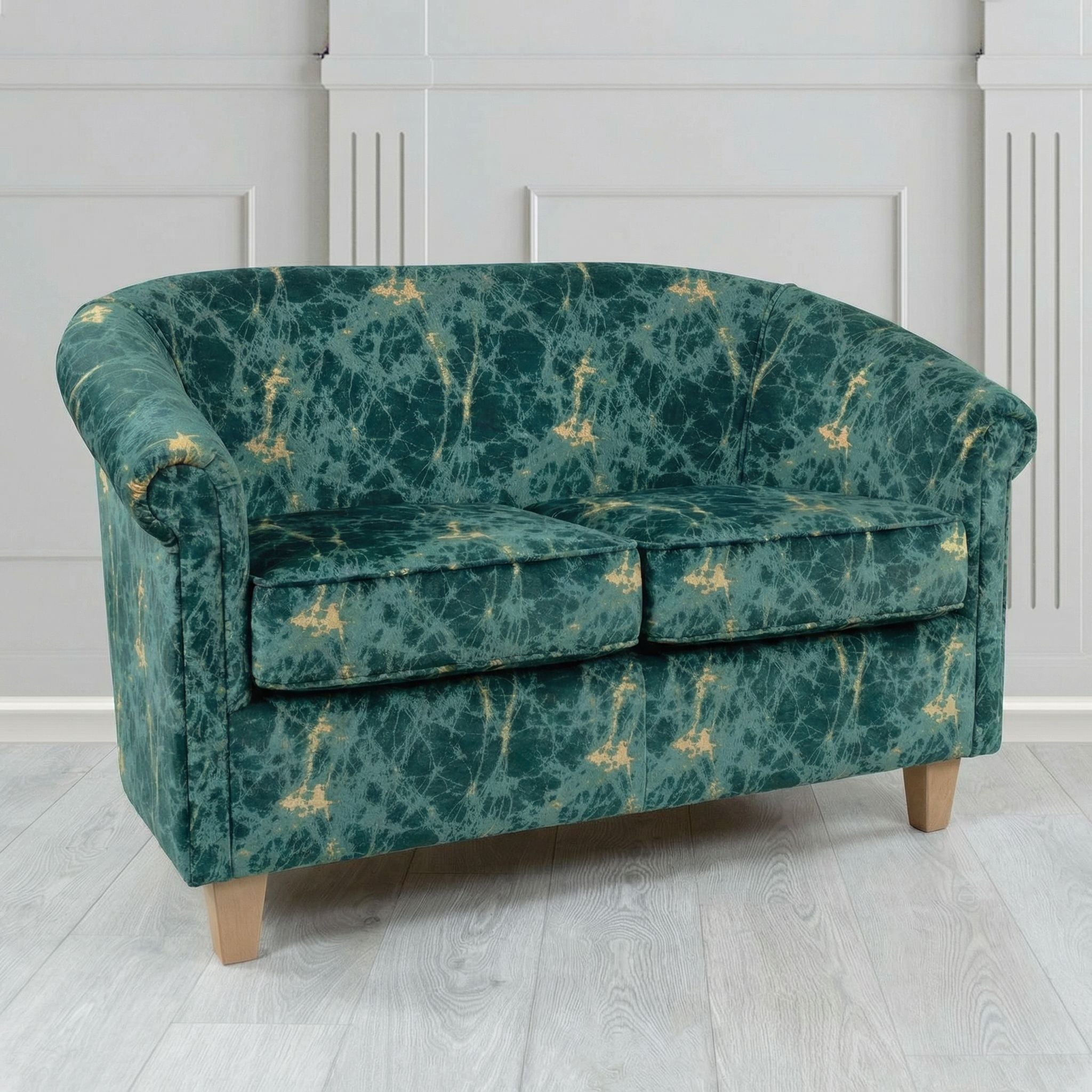 Siena 2 Seater Tub Sofa in Porter and Stone Lava Abstract Pattern Fabric