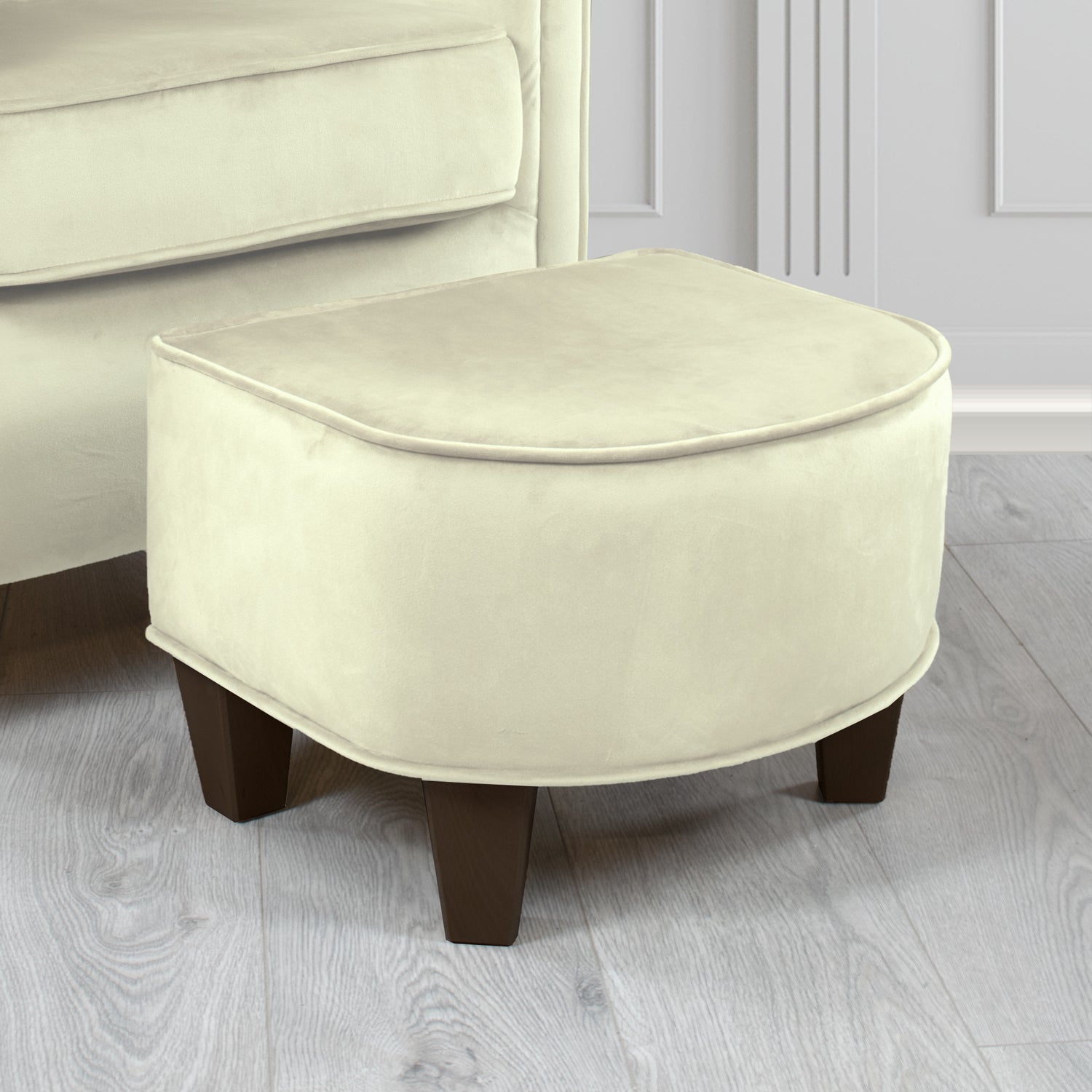 Siena Footstool in Sapore Crib 5 Velvet Fabric