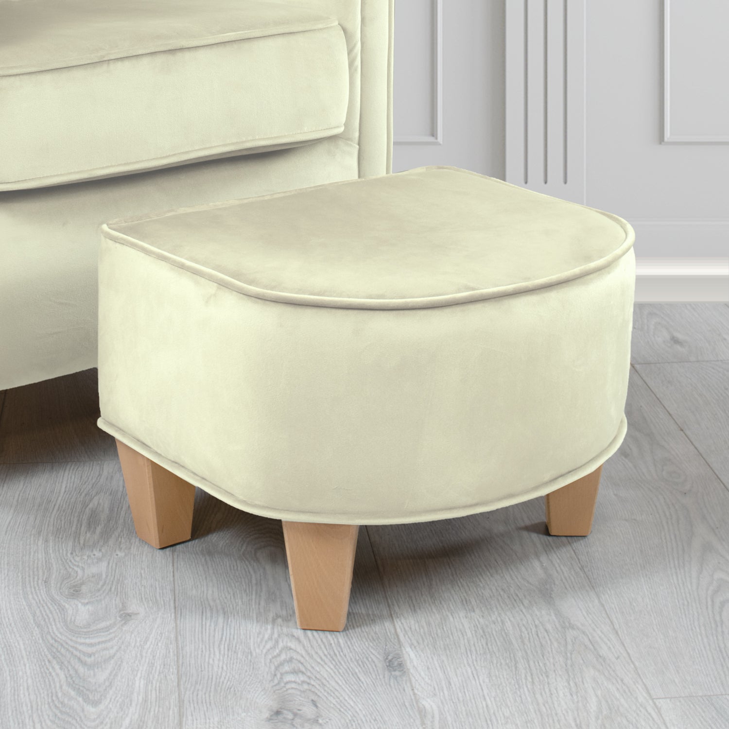 Siena Footstool in Sapore Crib 5 Velvet Fabric