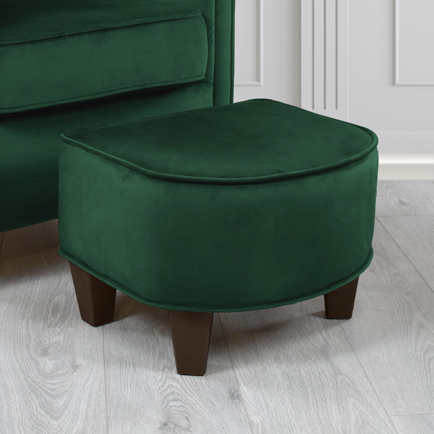 Siena Footstool in Sapore Crib 5 Velvet Fabric