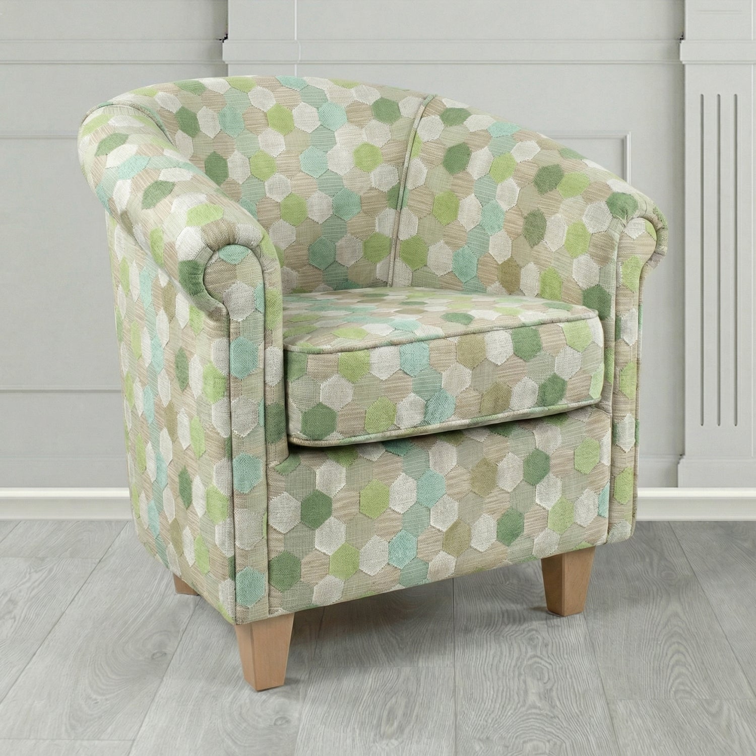 Siena Tub Chair in Cristina Marrone Extravaganza Honeycomb Velvet Pattern Fabric