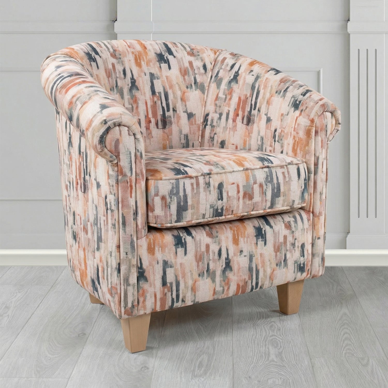 Siena Tub Chair in Fryett's Aura Abstract Pattern Fabric