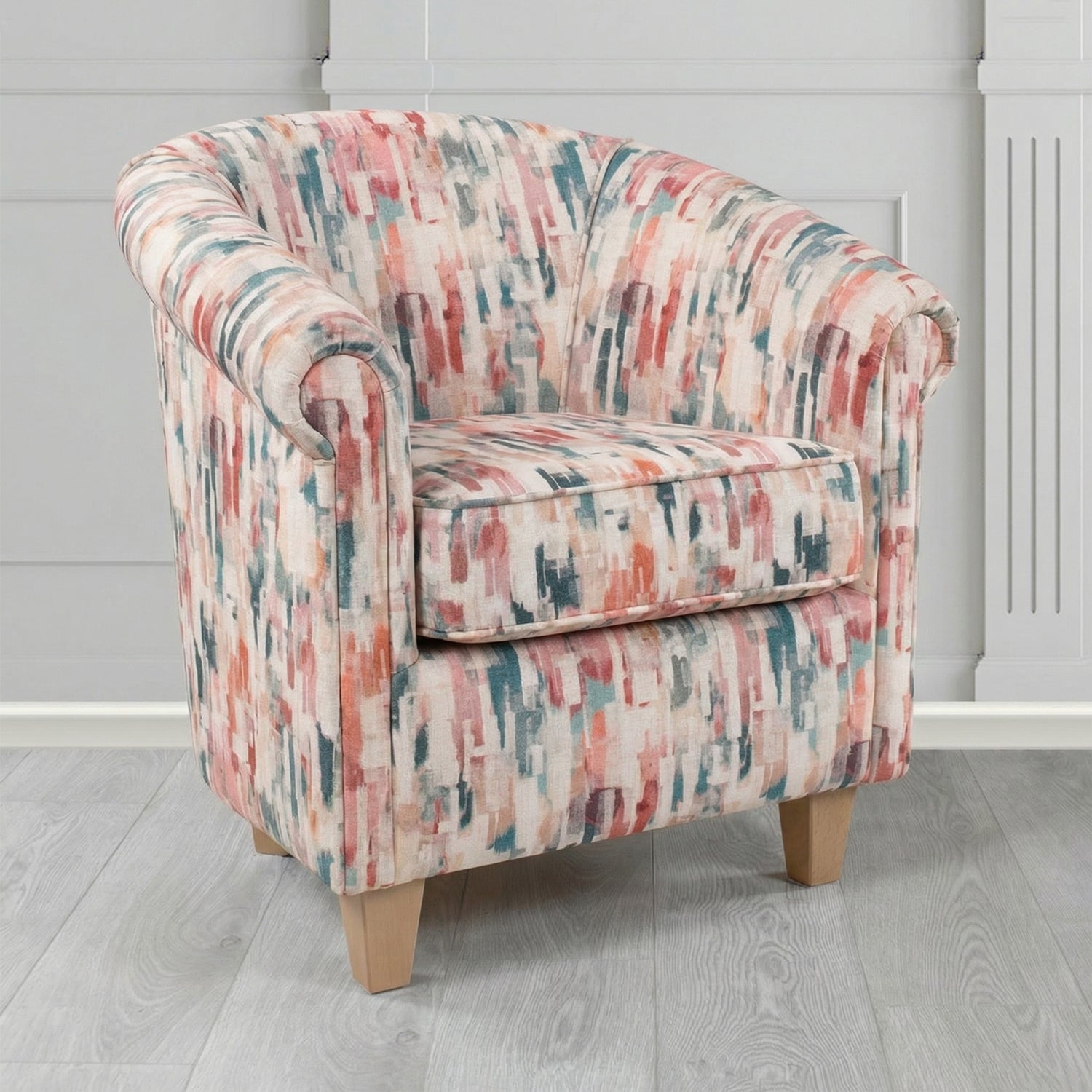 Siena Tub Chair in Fryett's Aura Abstract Pattern Fabric