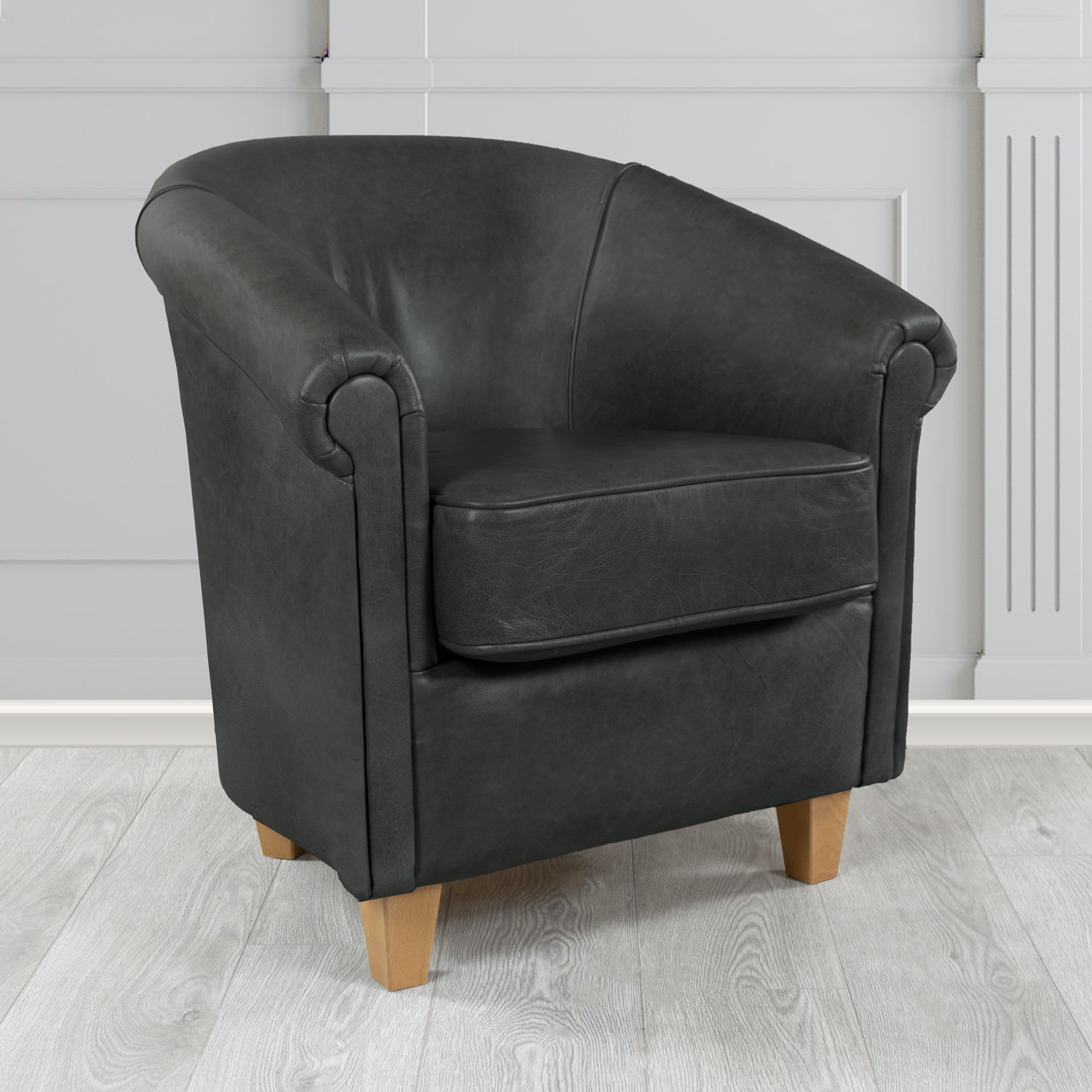 Siena Tub Chair in Crest Leather Old English Crib 5 Genuine Leather