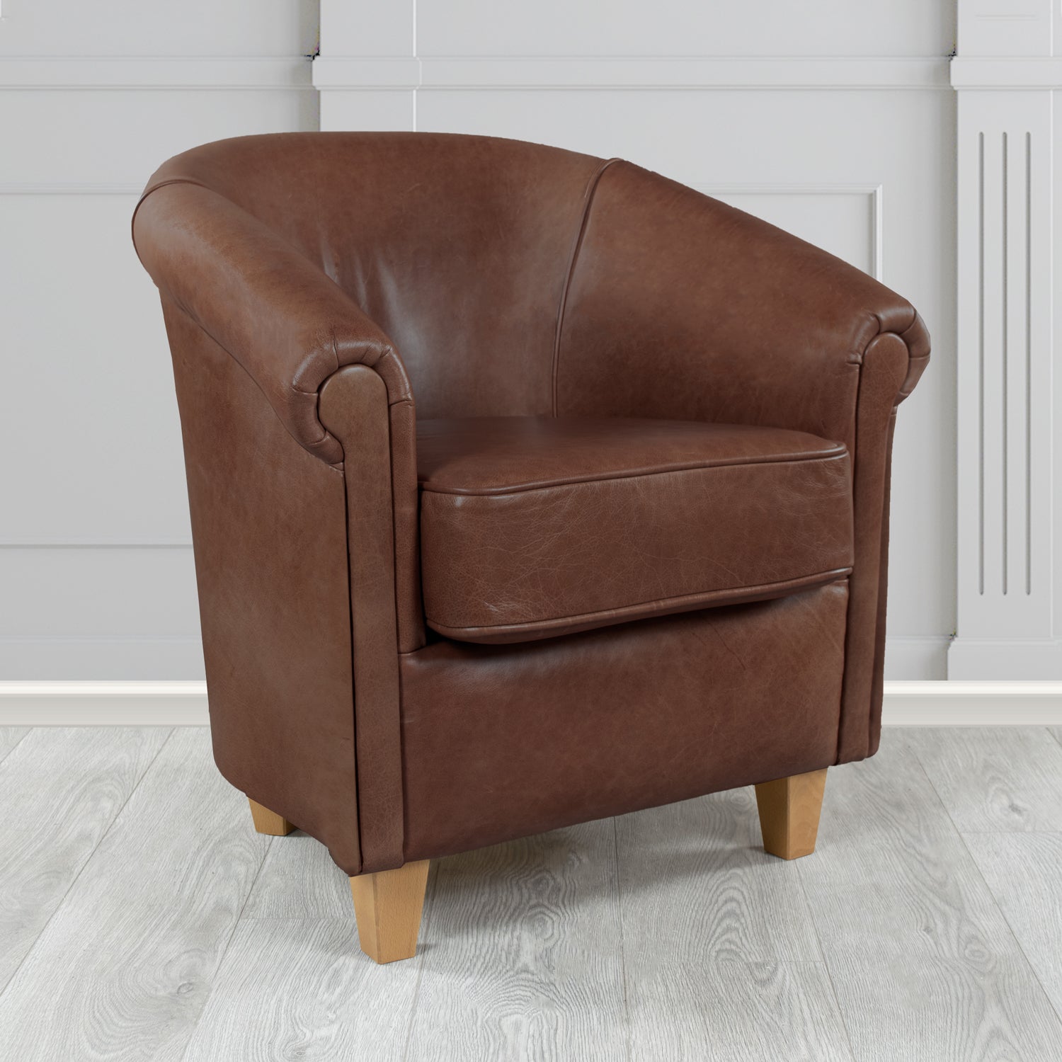 Siena Tub Chair in Crest Leather Old English Crib 5 Genuine Leather
