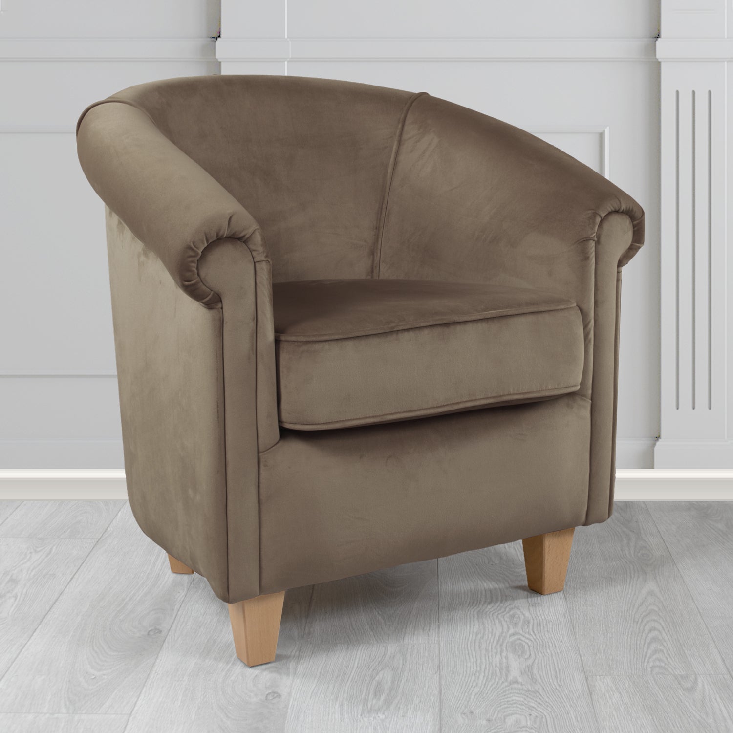 Siena Tub Chair in Cristina Marrone Passione Velvet Fabric