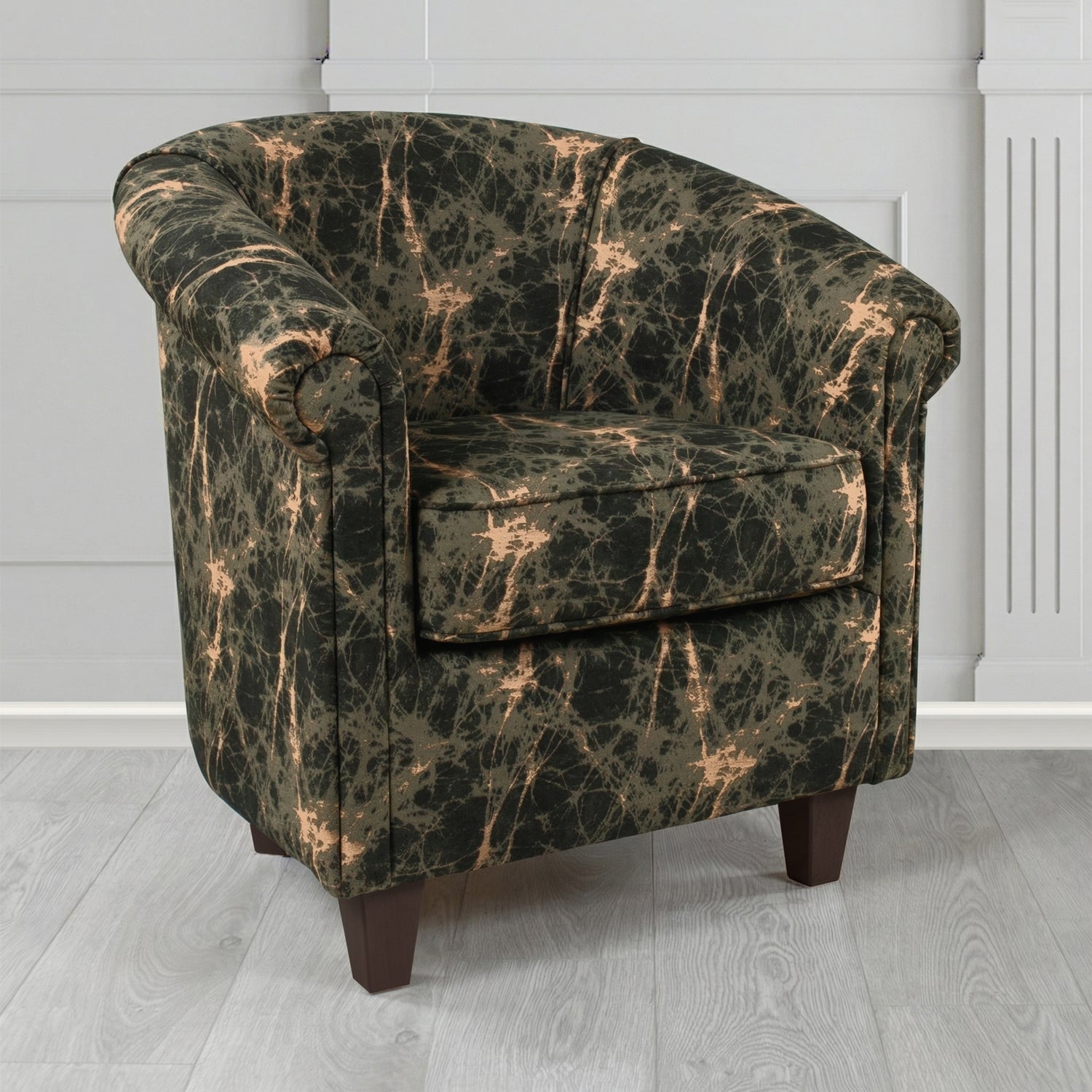 Siena Tub Chair in Porter and Stone Lava Abstract Pattern Fabric