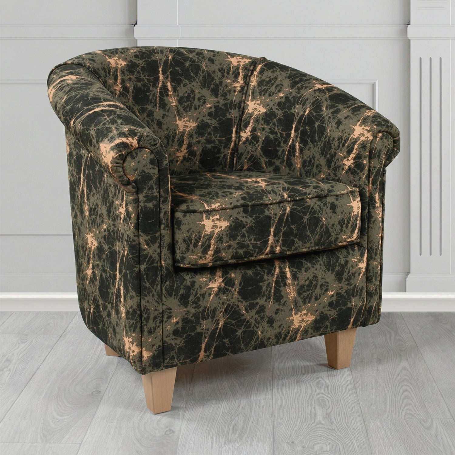 Siena Tub Chair in Porter and Stone Lava Abstract Pattern Fabric