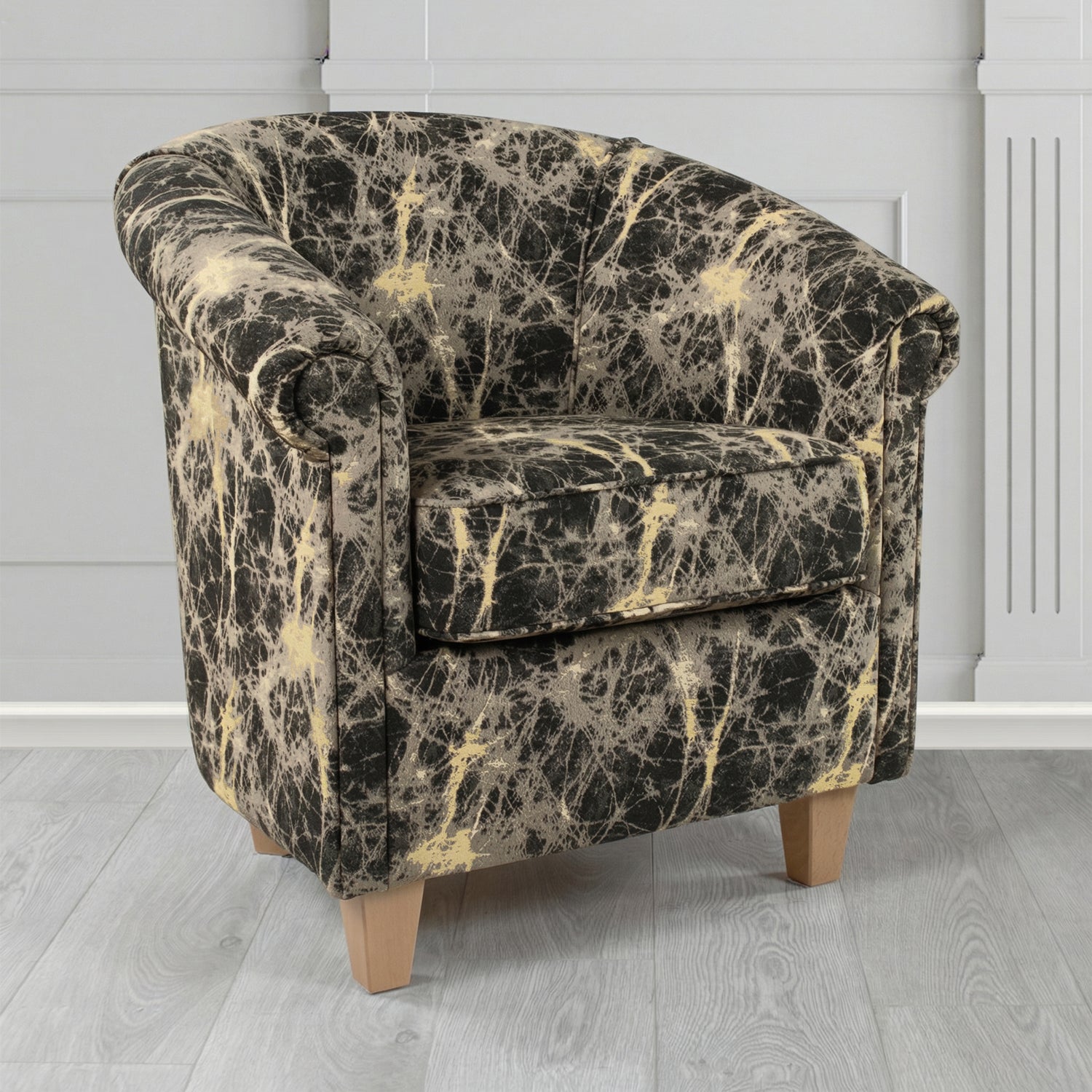 Siena Tub Chair in Porter and Stone Lava Abstract Pattern Fabric