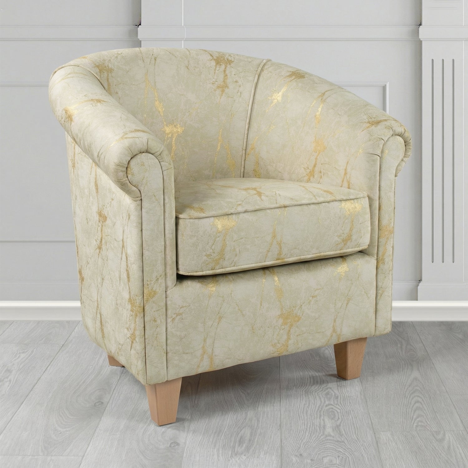 Siena Tub Chair in Porter and Stone Lava Abstract Pattern Fabric