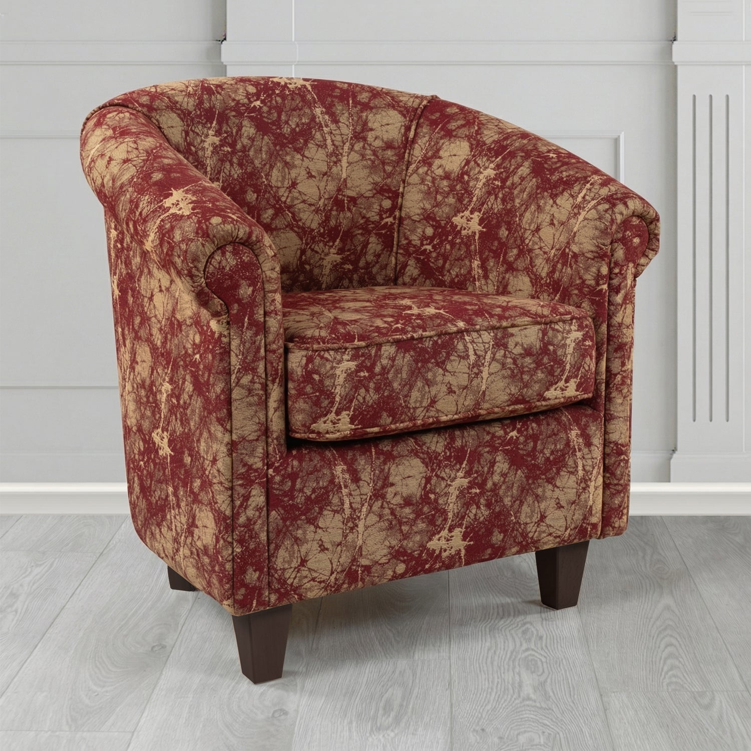 Siena Tub Chair in Porter and Stone Lava Abstract Pattern Fabric