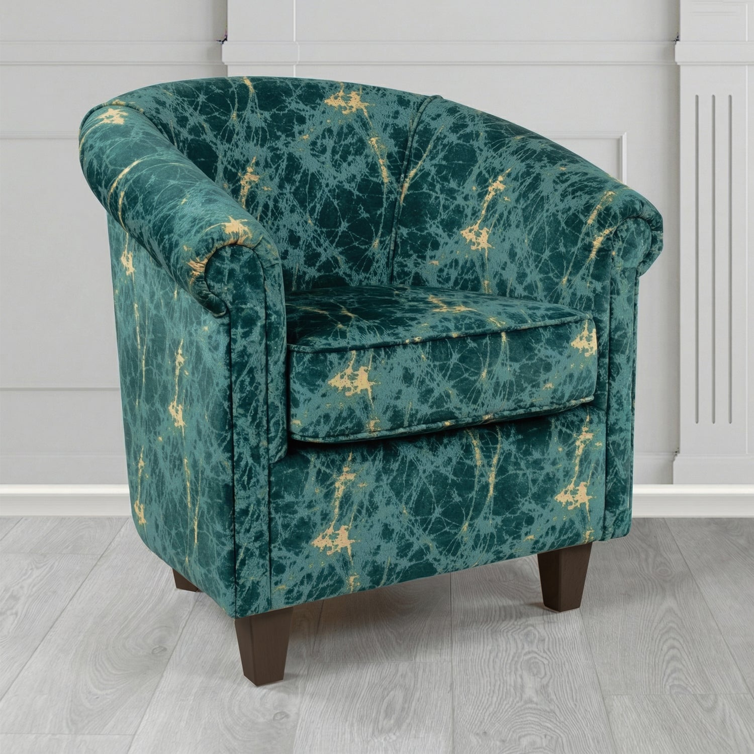 Siena Tub Chair in Porter and Stone Lava Abstract Pattern Fabric