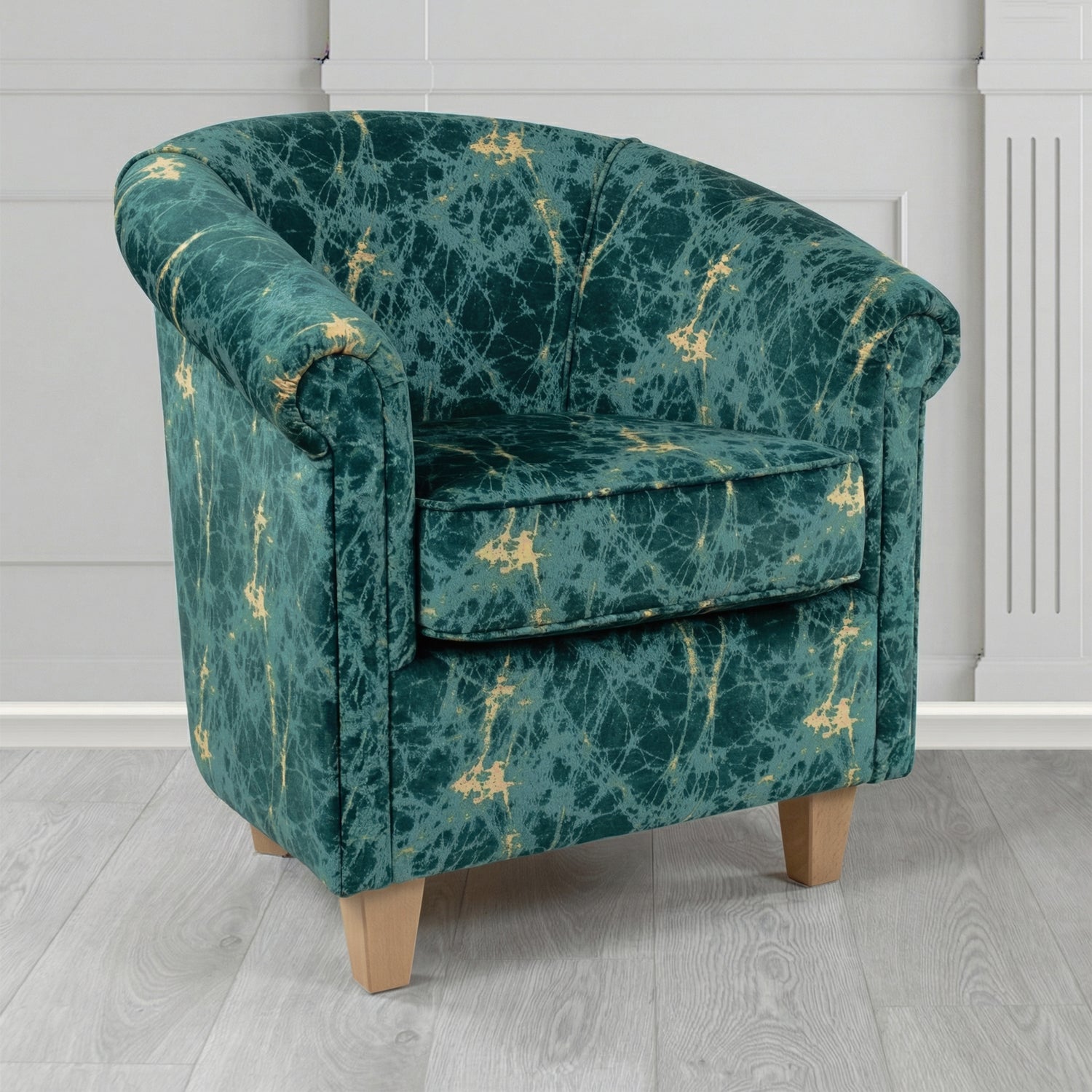 Siena Tub Chair in Porter and Stone Lava Abstract Pattern Fabric