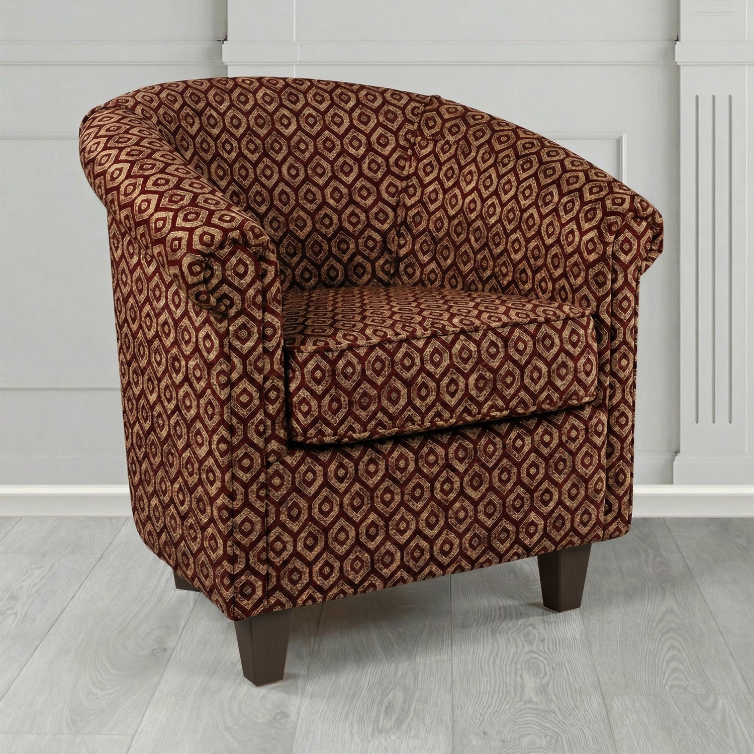 Siena Tub Chair in Porter and Stone Mistral Geometric Pattern Fabric