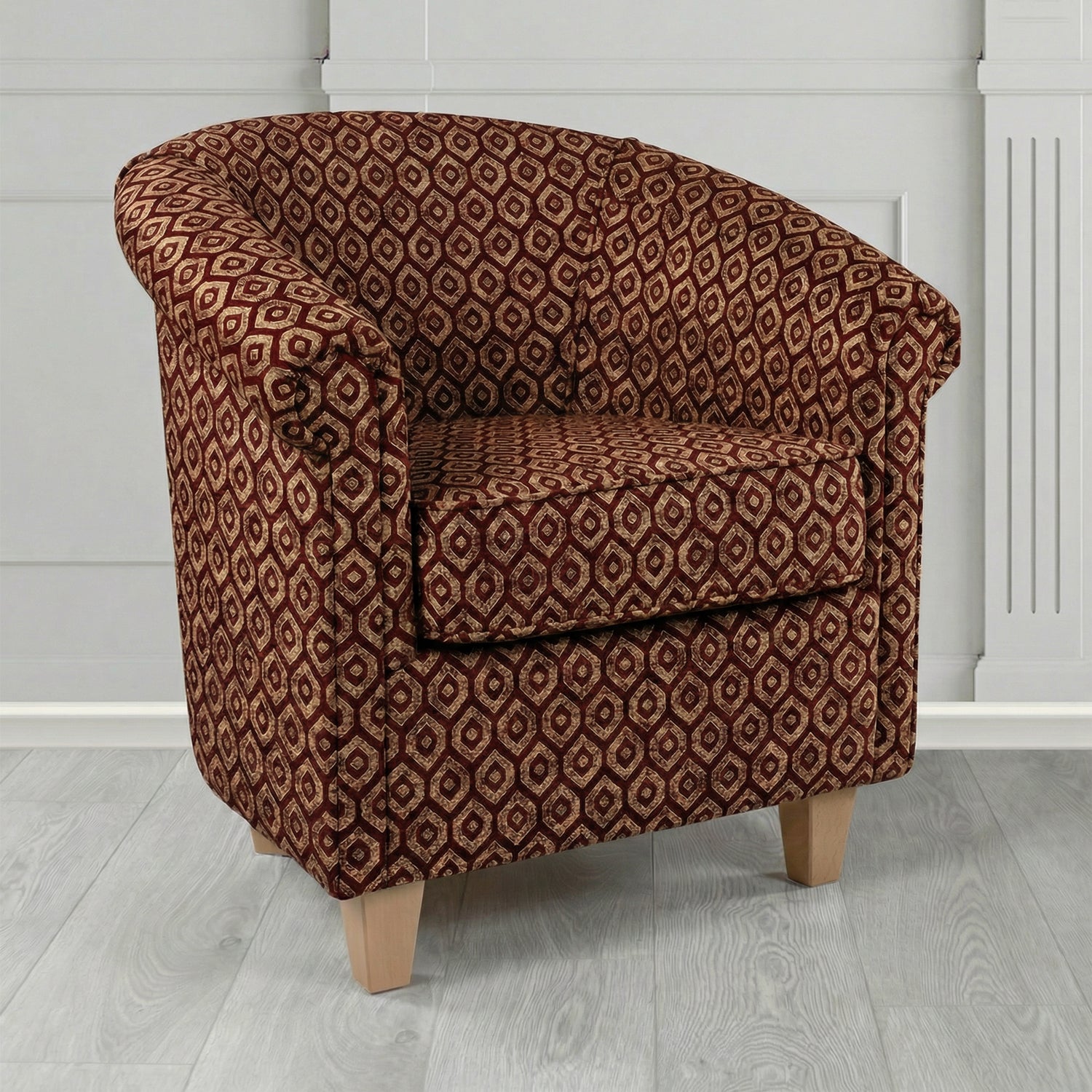 Siena Tub Chair in Porter and Stone Mistral Geometric Pattern Fabric