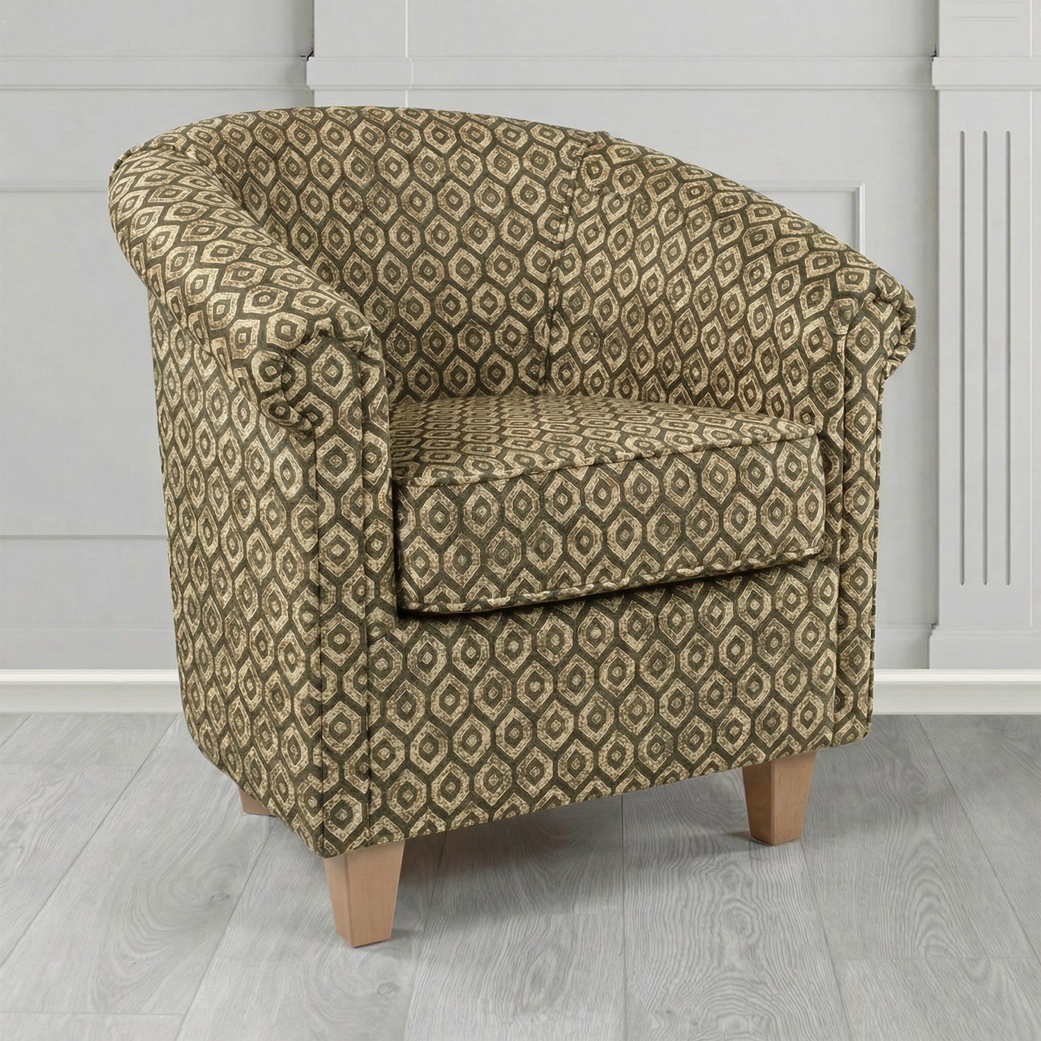 Siena Tub Chair in Porter and Stone Mistral Geometric Pattern Fabric