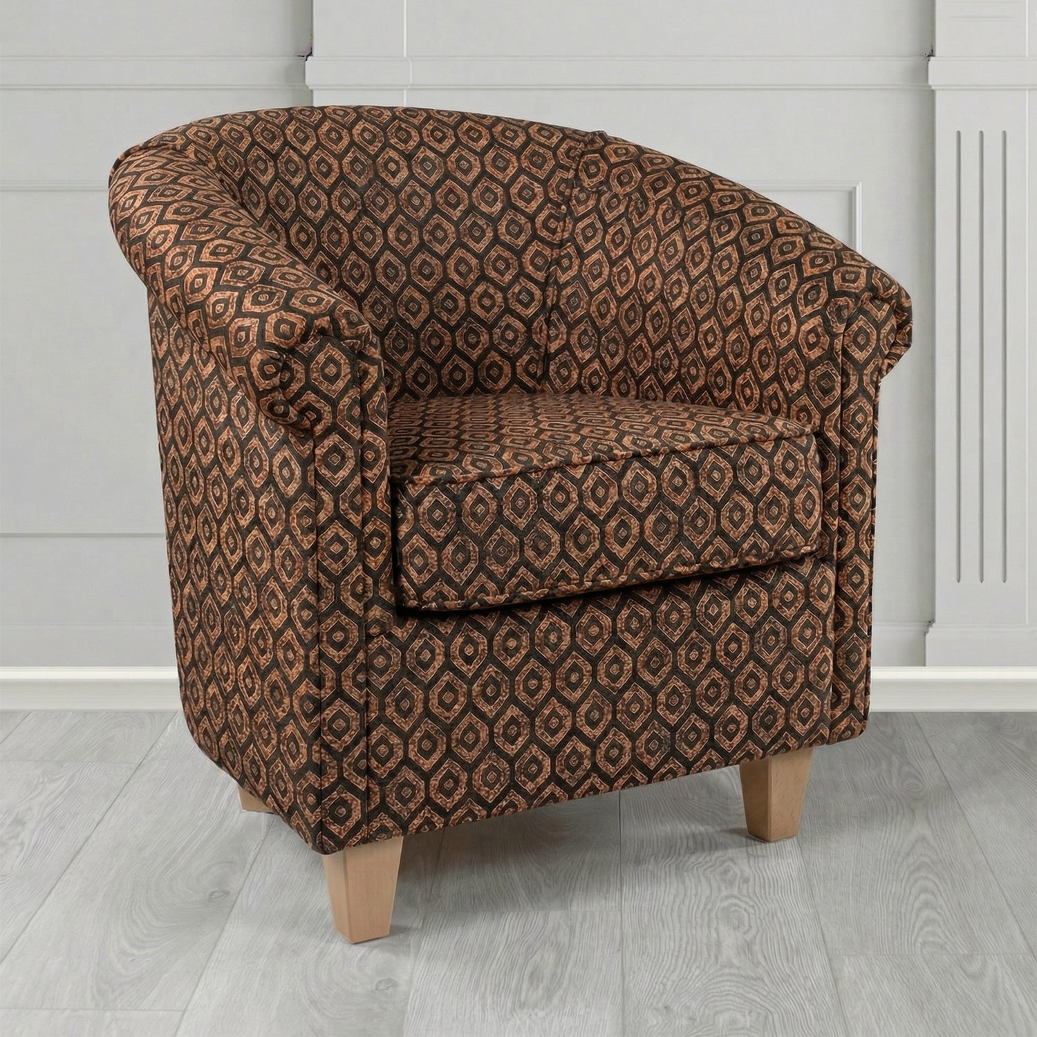 Siena Tub Chair in Porter and Stone Mistral Geometric Pattern Fabric