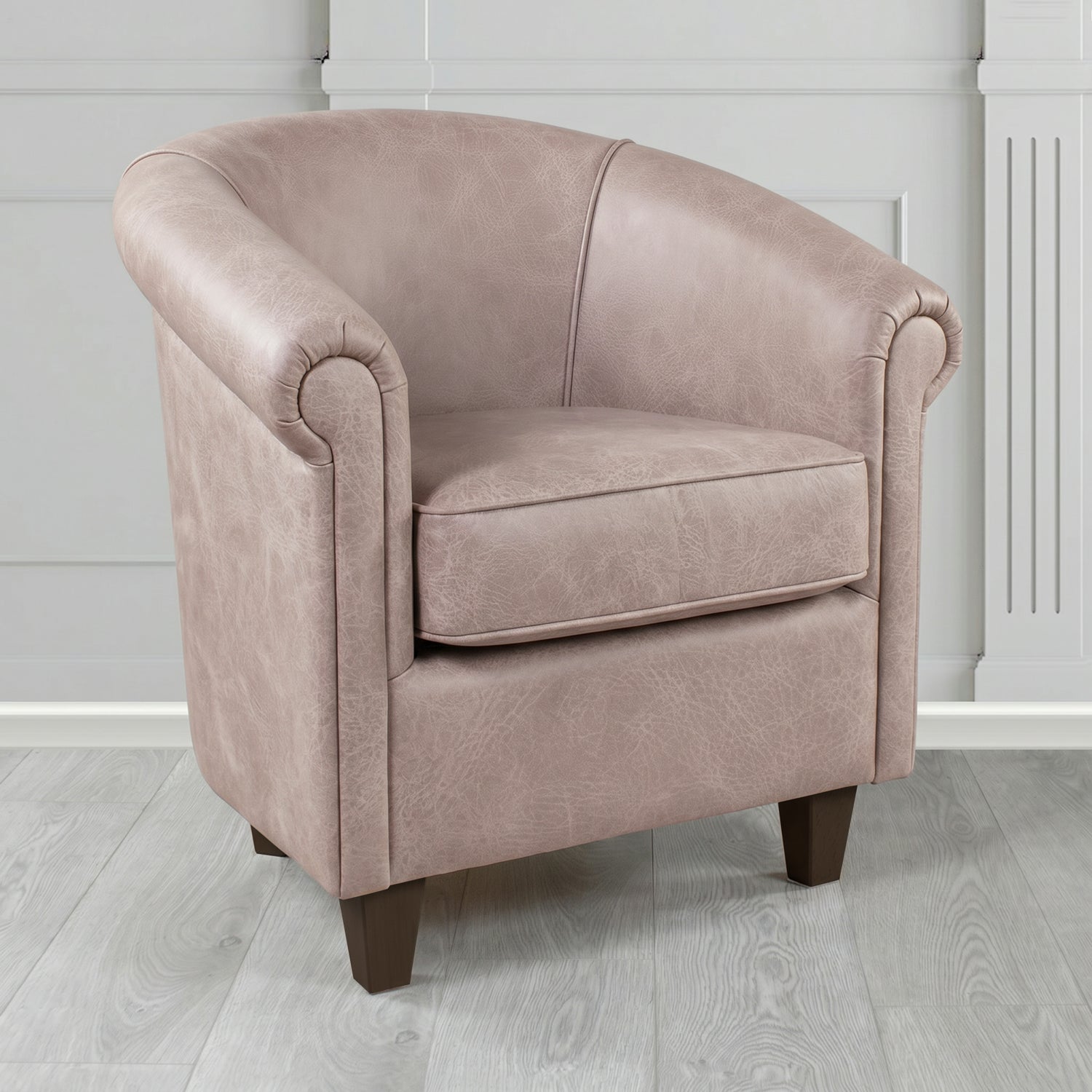 Siena Tub Chair in Crest Leather Saloon Semi-Aniline Crib 5 Genuine Leather