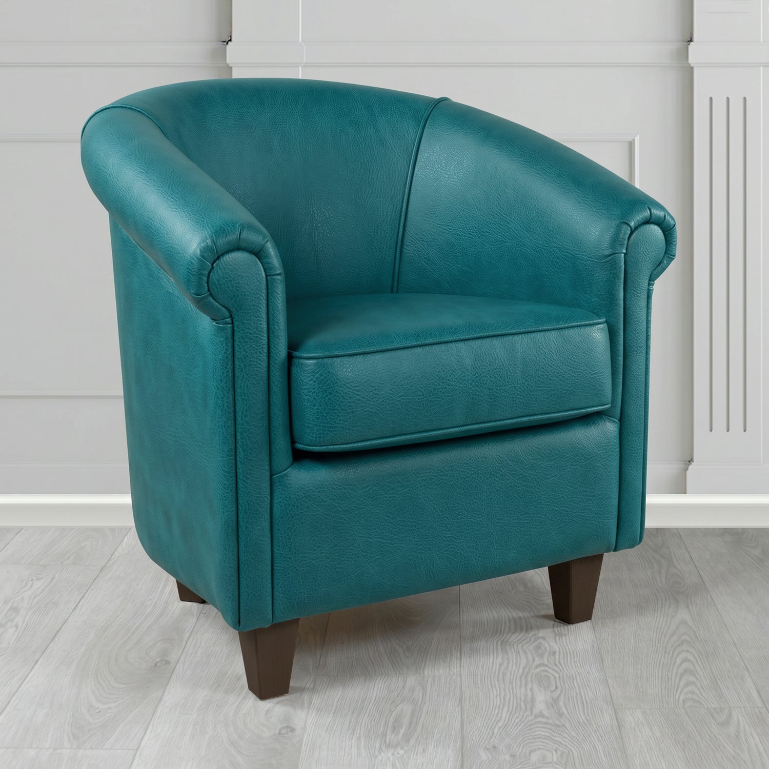 Siena Tub Chair in Crest Leather Saloon Semi-Aniline Crib 5 Genuine Leather