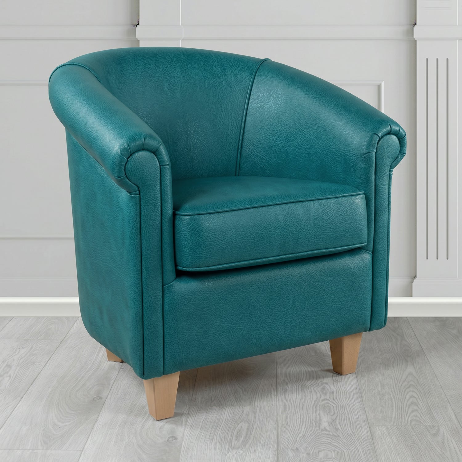 Siena Tub Chair in Crest Leather Saloon Semi-Aniline Crib 5 Genuine Leather