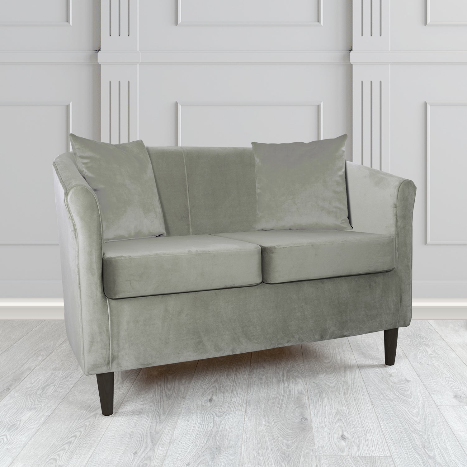 St Tropez 2 Seater Tub Sofa in Tubz Monaco Plush Velvet Fabric with Scatter Cushions