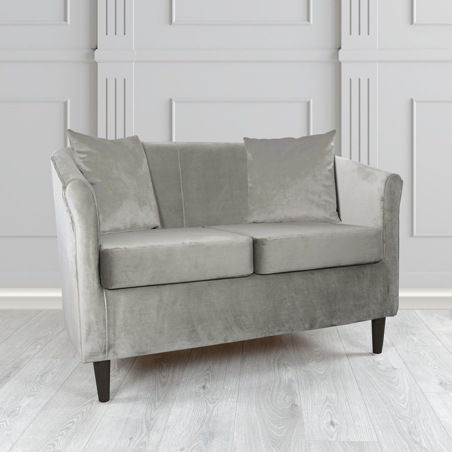 St Tropez 2 Seater Tub Sofa in Tubz Monaco Plush Velvet Fabric with Scatter Cushions