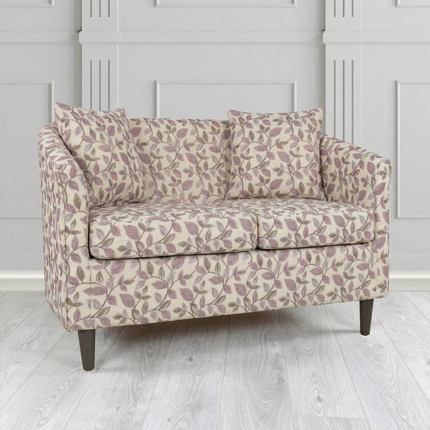 St Tropez 2 Seater Tub Sofa in Porter and Stone Vercelli Floral Fabric with Scatter Cushion