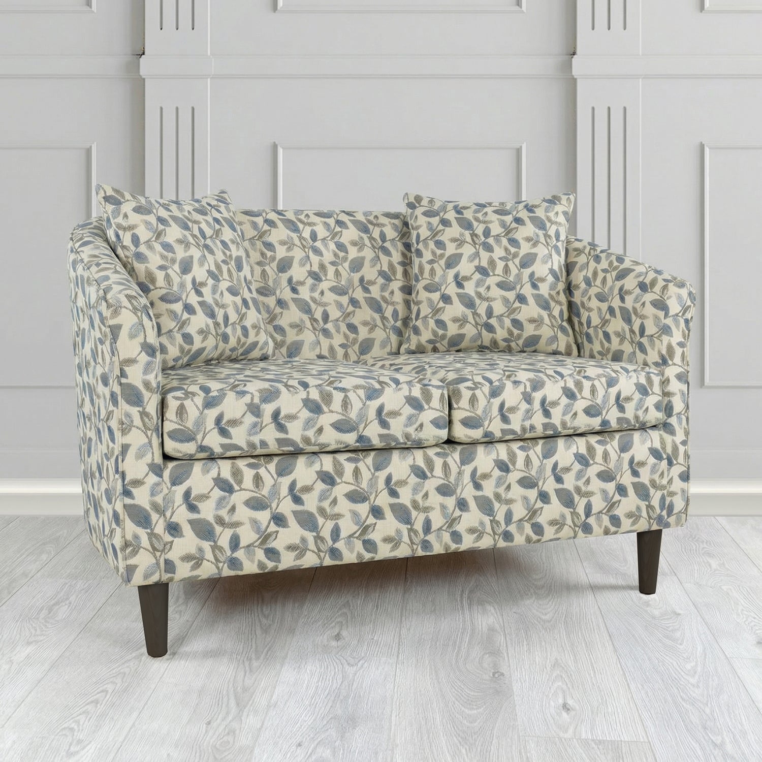 St Tropez 2 Seater Tub Sofa in Porter and Stone Vercelli Floral Fabric with Scatter Cushion