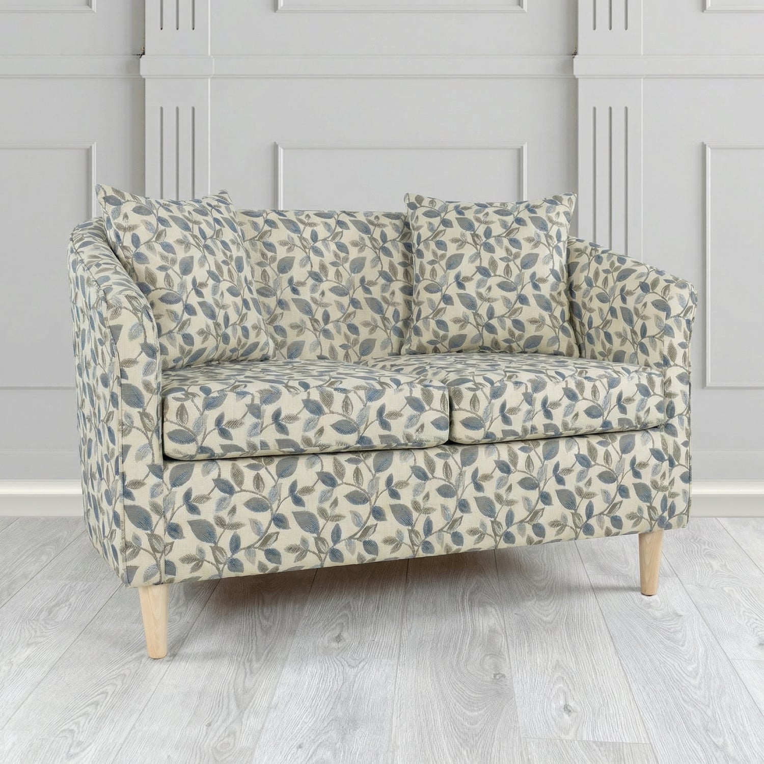 St Tropez 2 Seater Tub Sofa in Porter and Stone Vercelli Floral Fabric with Scatter Cushion