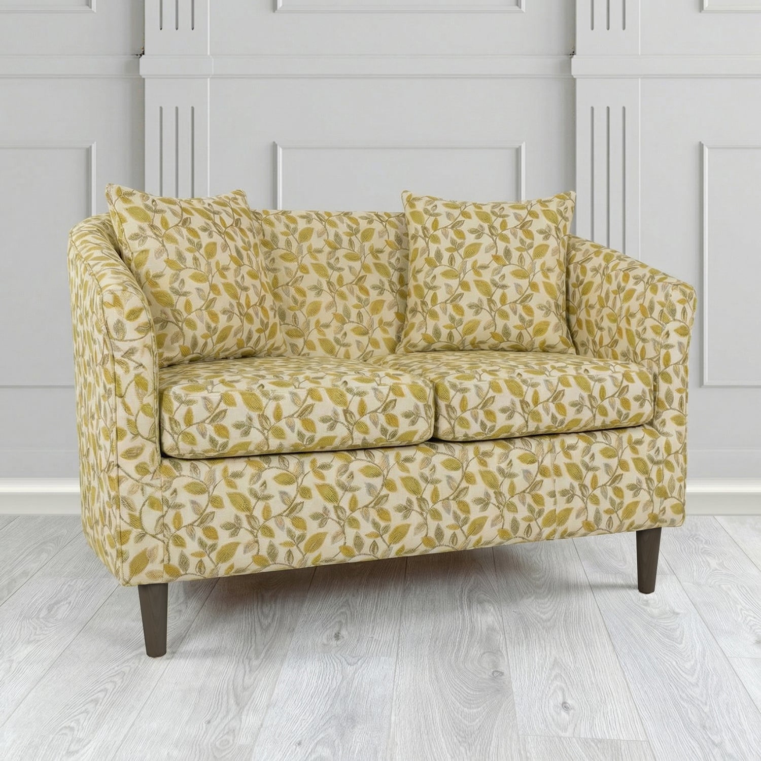 St Tropez 2 Seater Tub Sofa in Porter and Stone Vercelli Floral Fabric with Scatter Cushion