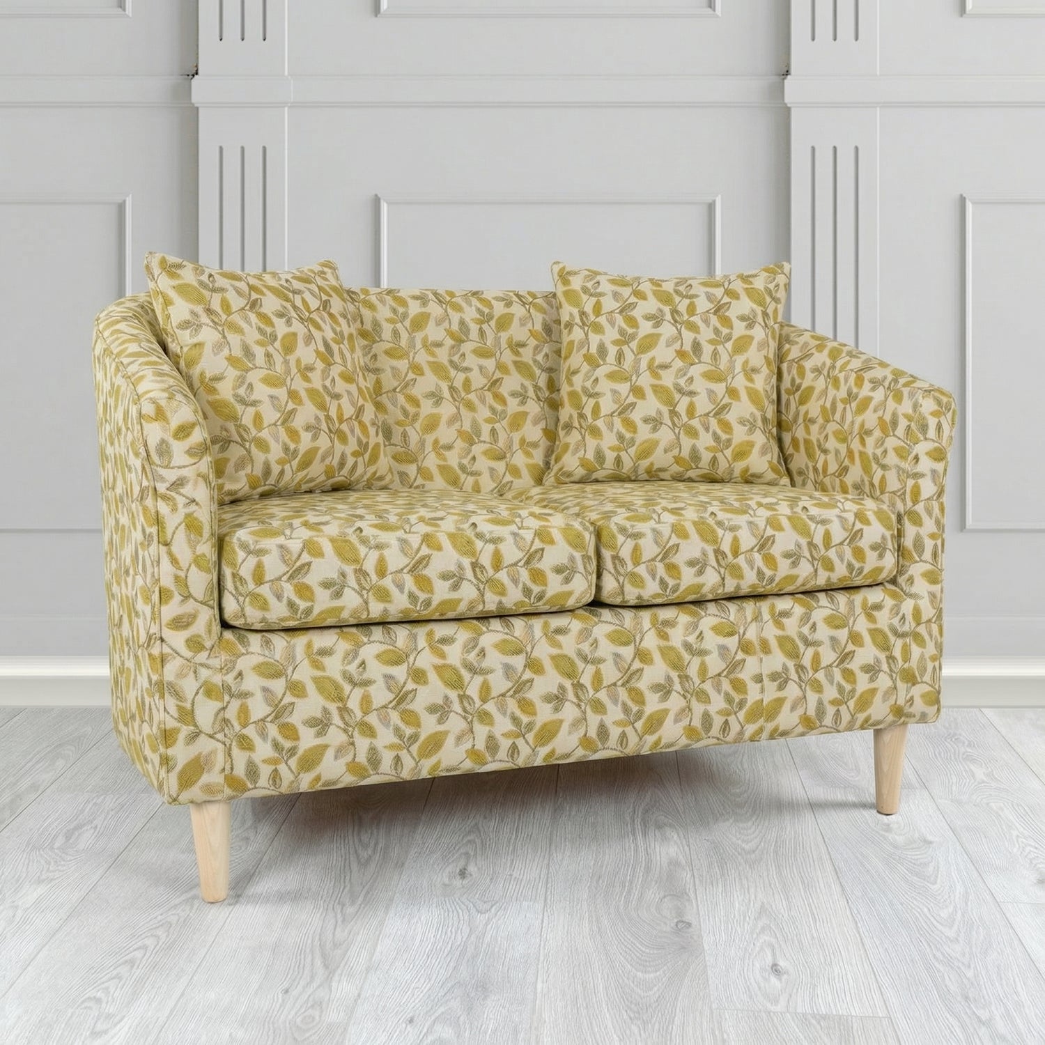 St Tropez 2 Seater Tub Sofa in Porter and Stone Vercelli Floral Fabric with Scatter Cushion