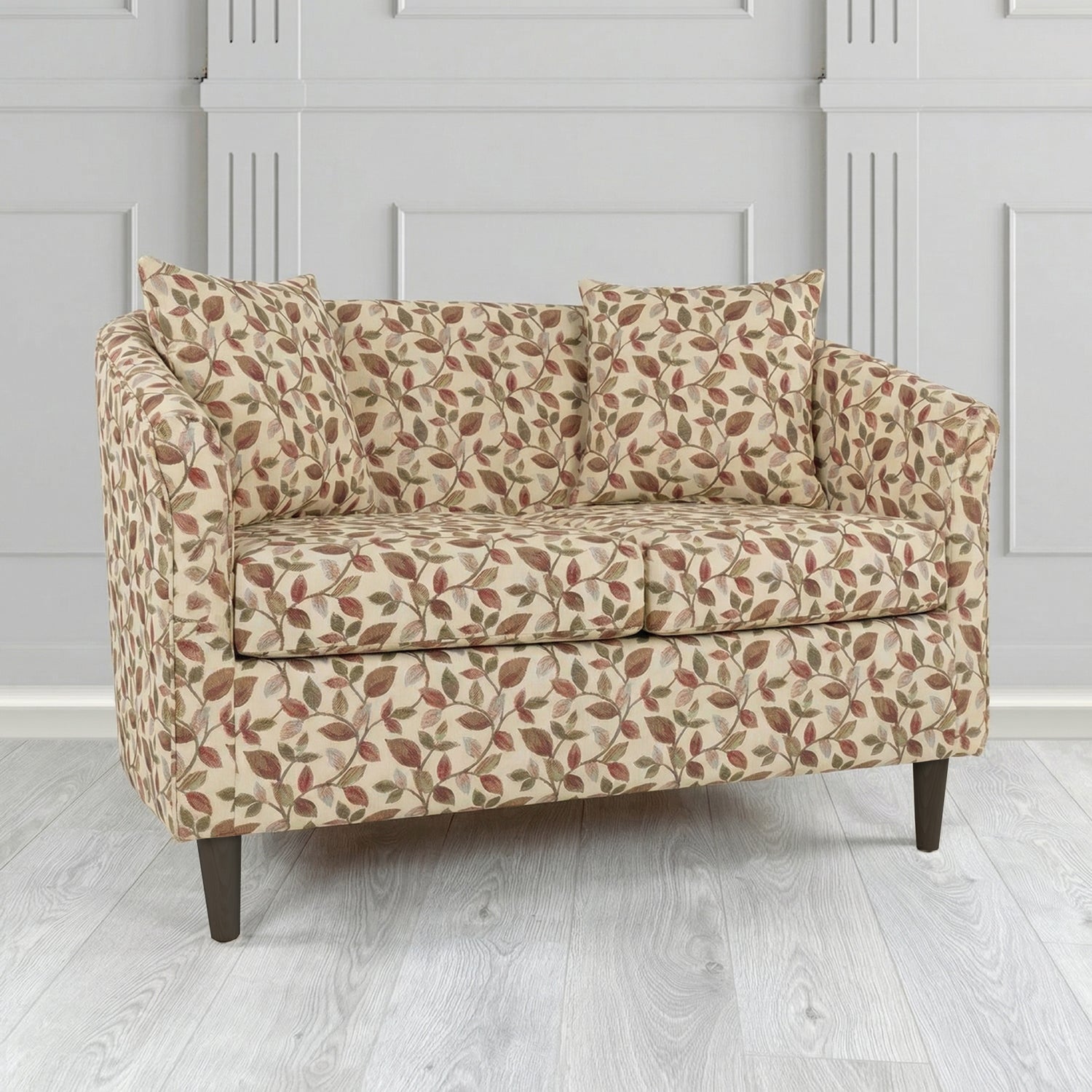 St Tropez 2 Seater Tub Sofa in Porter and Stone Vercelli Floral Fabric with Scatter Cushion