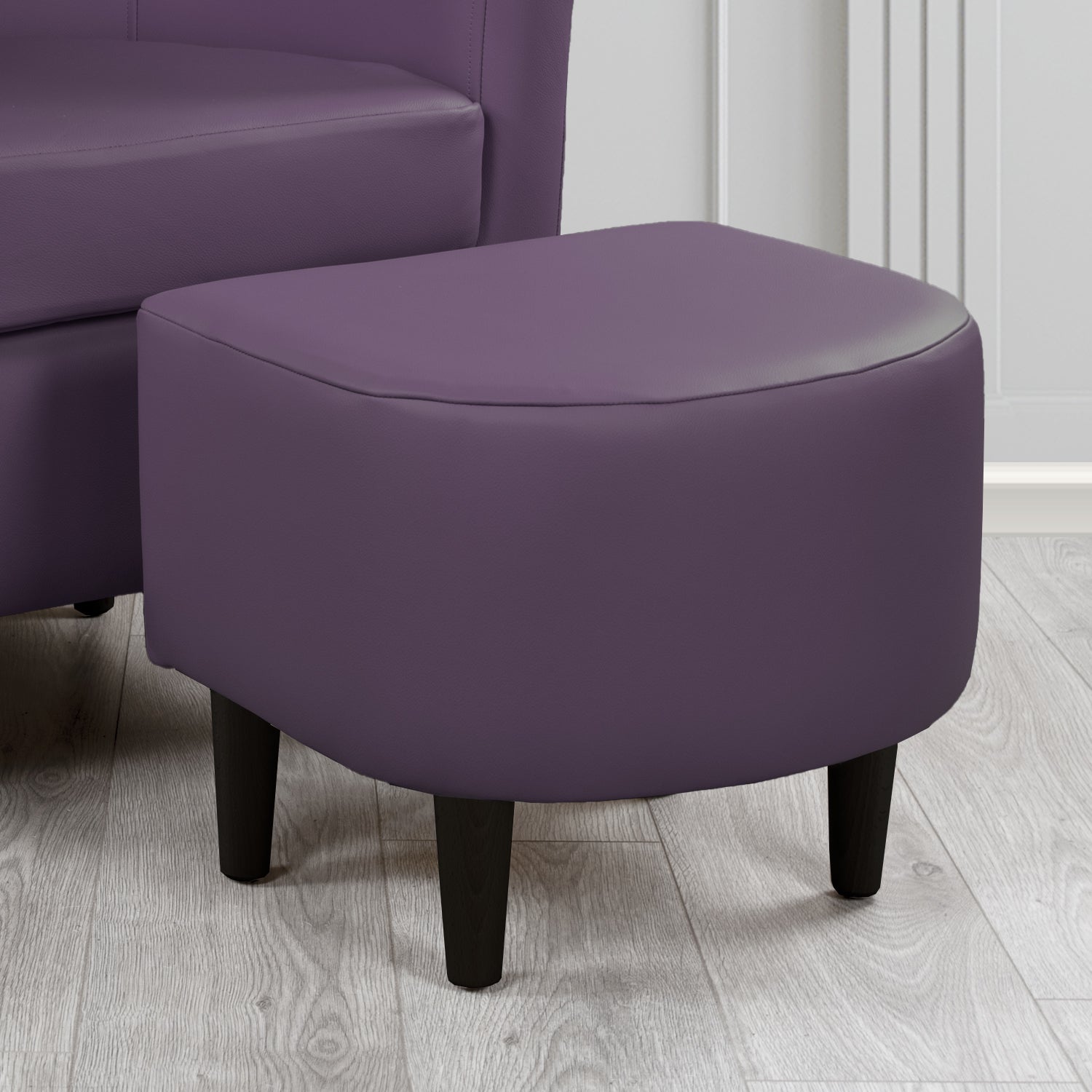 St Tropez Footstool in Crest Leather Shelly Crib 5 Genuine Leather