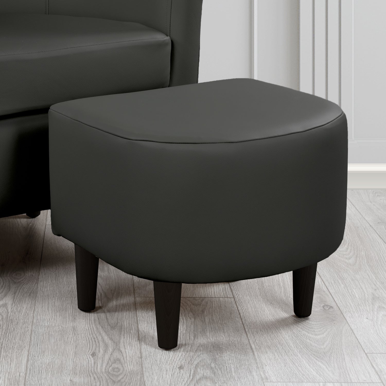 St Tropez Footstool in Crest Leather Shelly Crib 5 Genuine Leather