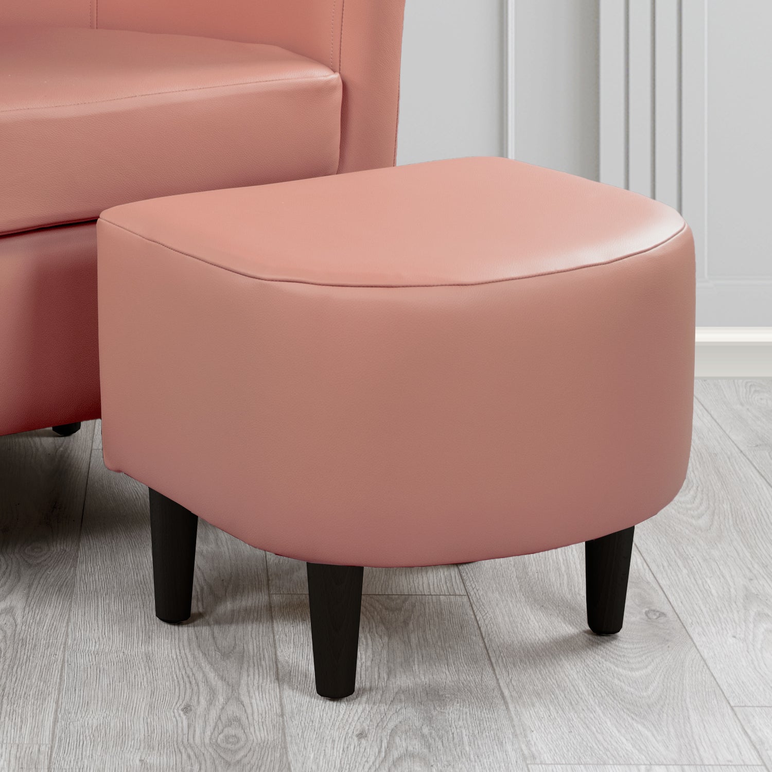 St Tropez Footstool in Crest Leather Shelly Crib 5 Genuine Leather