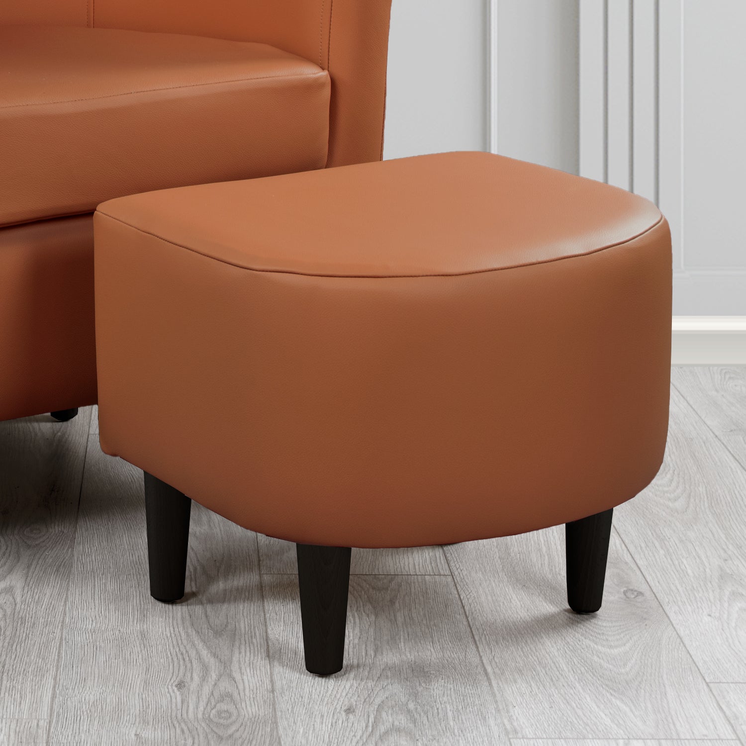 St Tropez Footstool in Crest Leather Shelly Crib 5 Genuine Leather