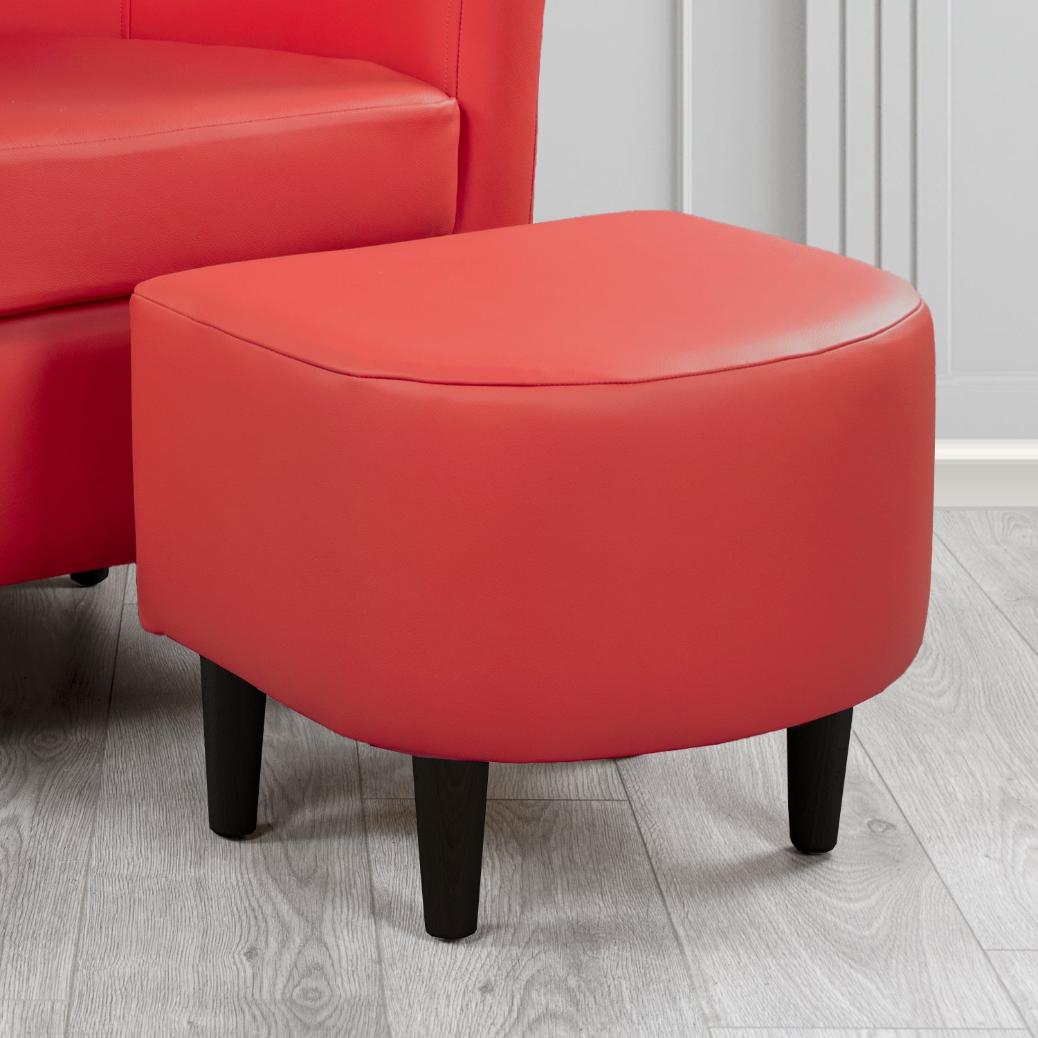 St Tropez Footstool in Crest Leather Shelly Crib 5 Genuine Leather