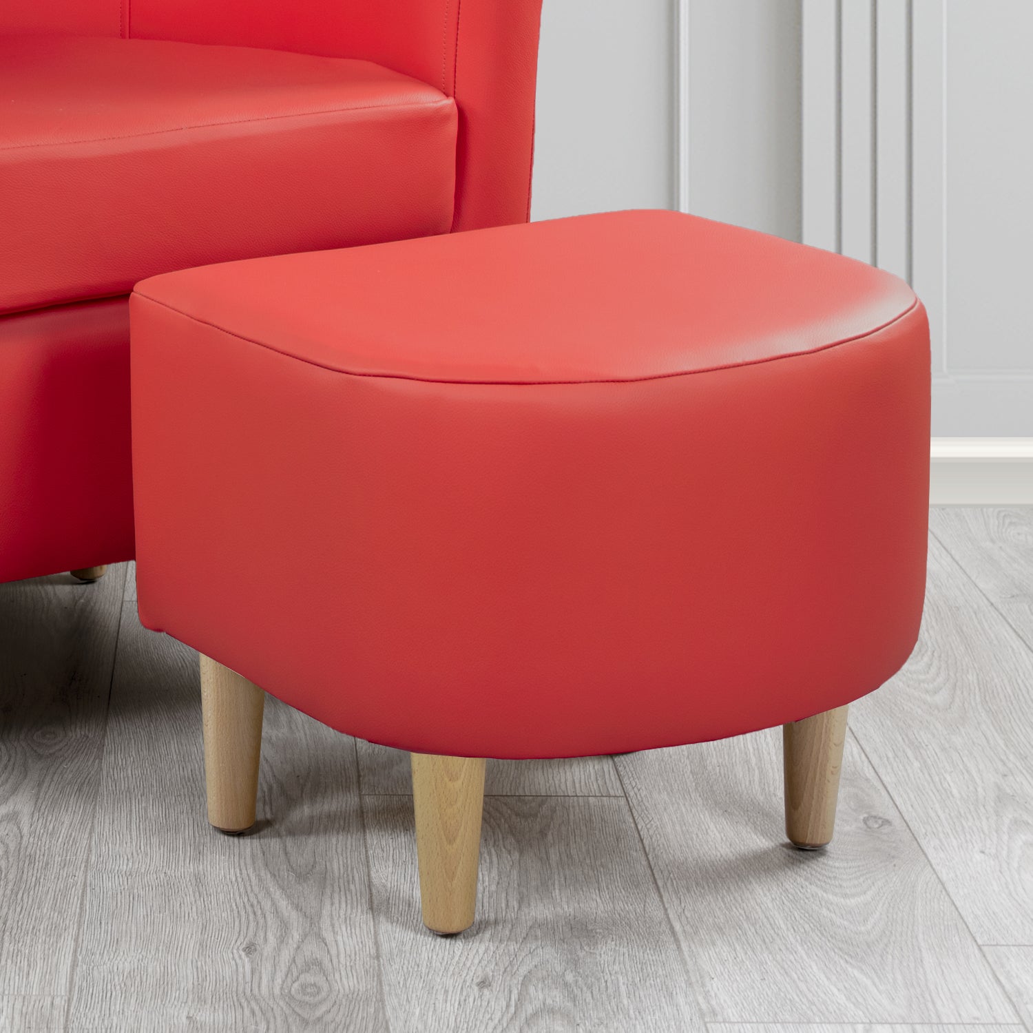 St Tropez Footstool in Crest Leather Shelly Crib 5 Genuine Leather