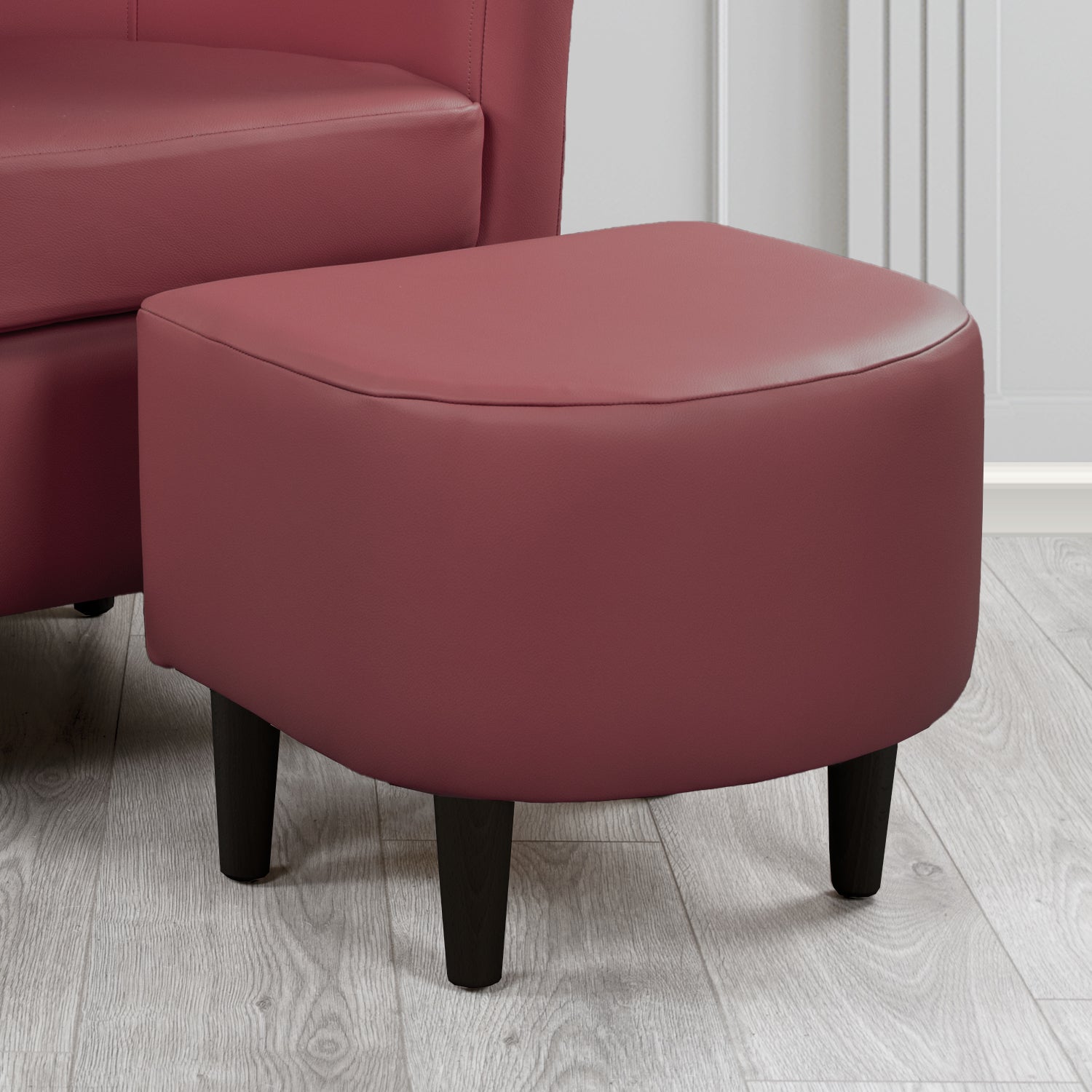 St Tropez Footstool in Crest Leather Shelly Crib 5 Genuine Leather