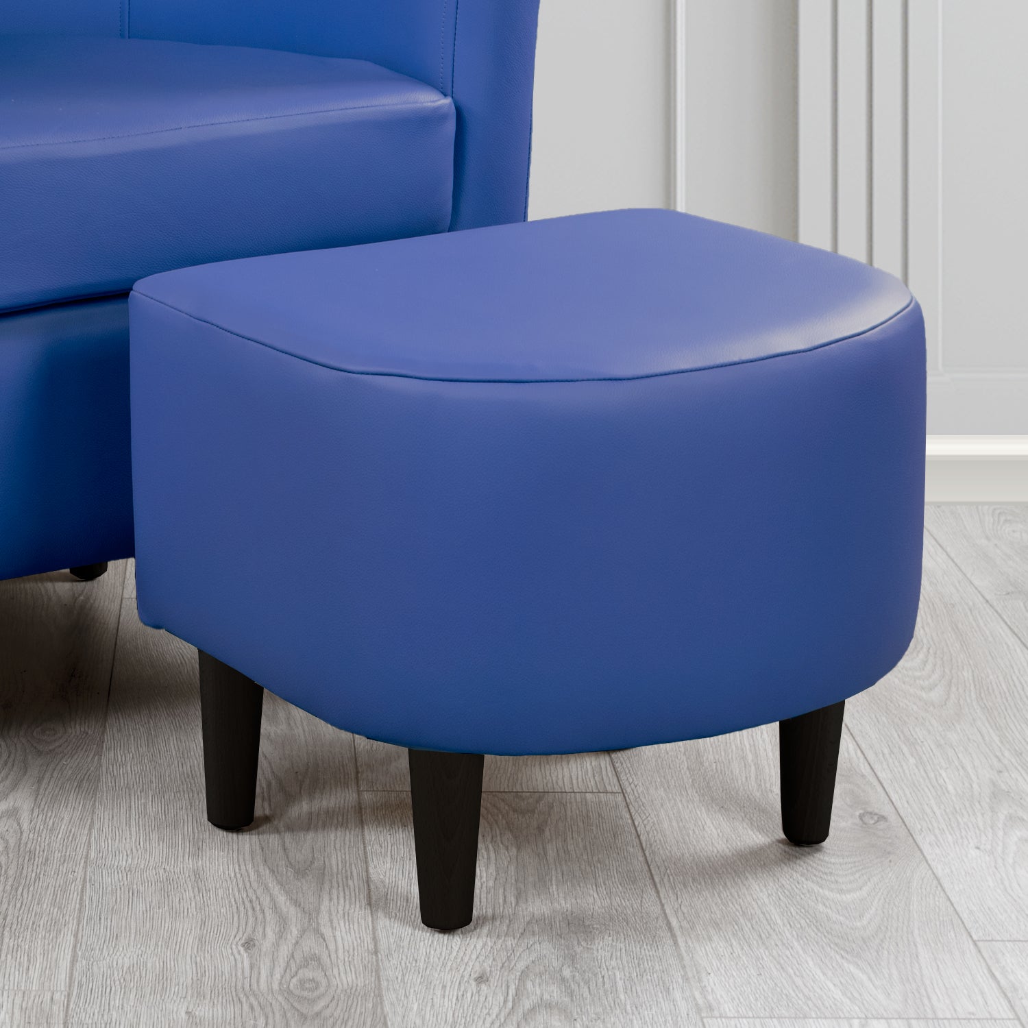St Tropez Footstool in Crest Leather Shelly Crib 5 Genuine Leather