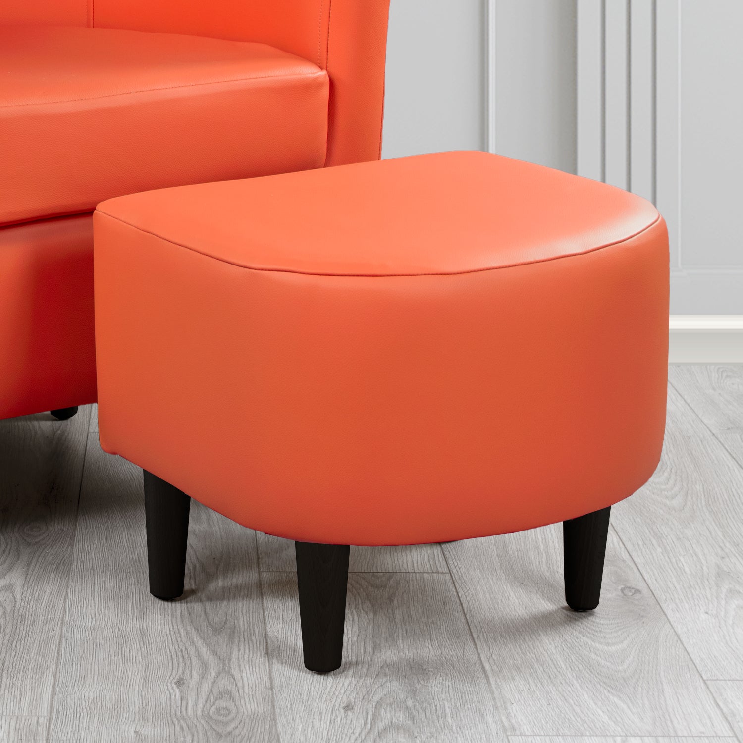 St Tropez Footstool in Crest Leather Shelly Crib 5 Genuine Leather