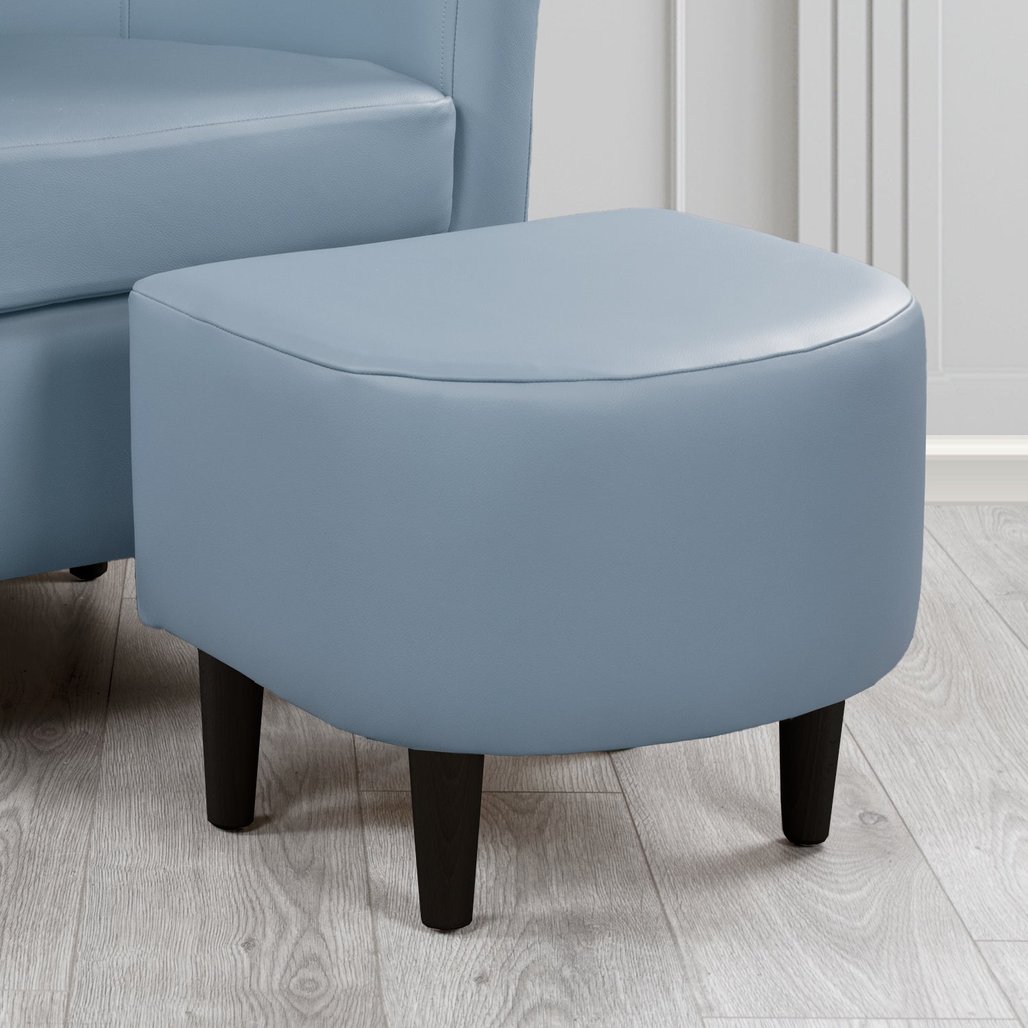 St Tropez Footstool in Crest Leather Shelly Crib 5 Genuine Leather