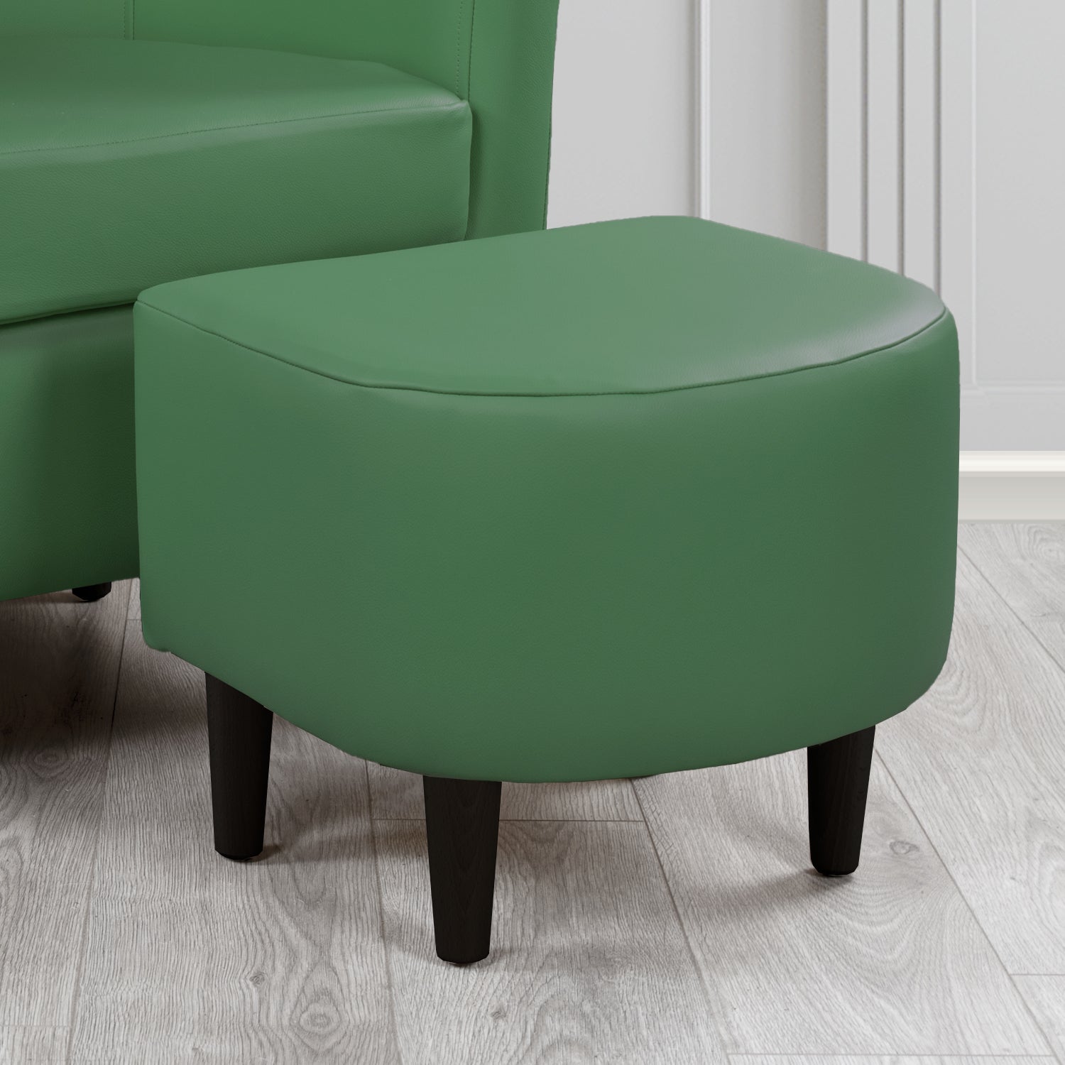 St Tropez Footstool in Crest Leather Shelly Crib 5 Genuine Leather