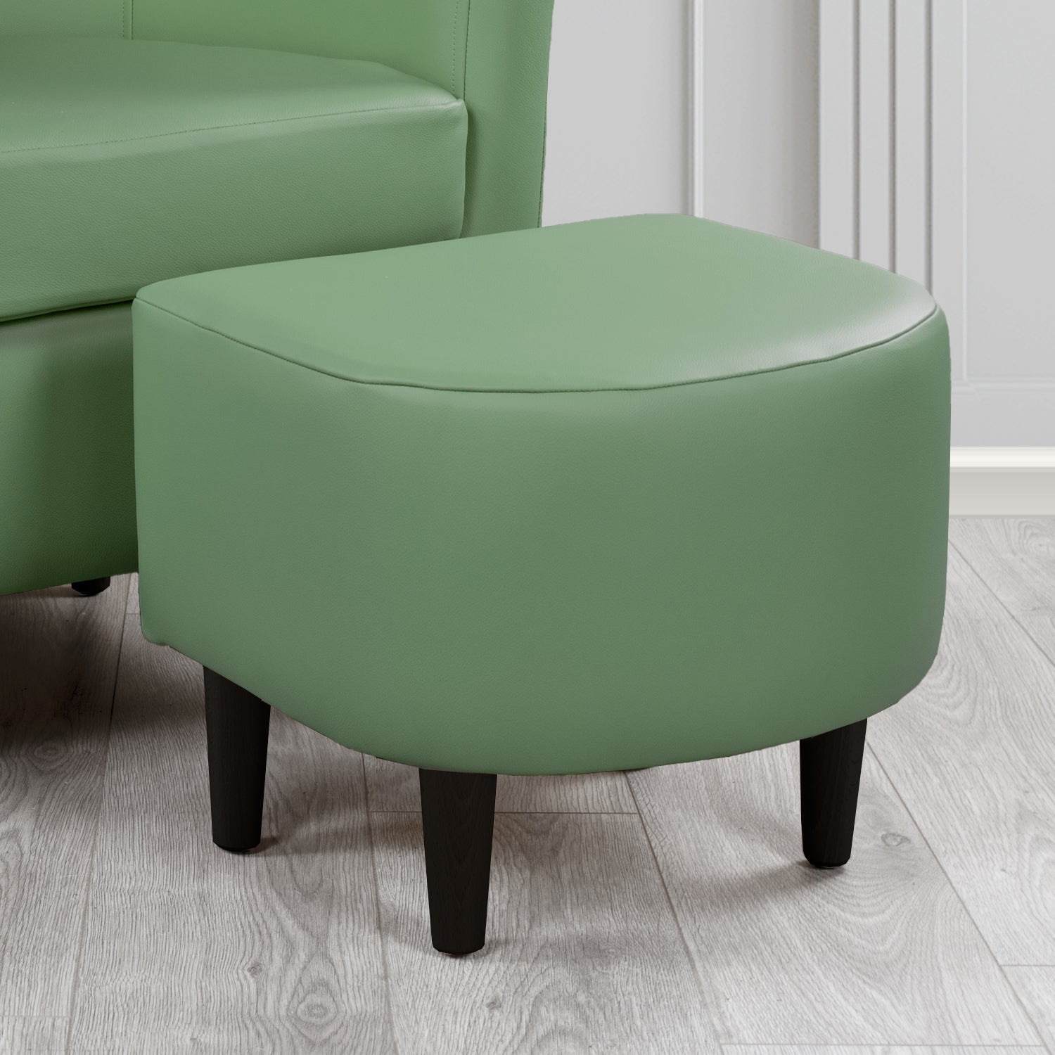 St Tropez Footstool in Crest Leather Shelly Crib 5 Genuine Leather