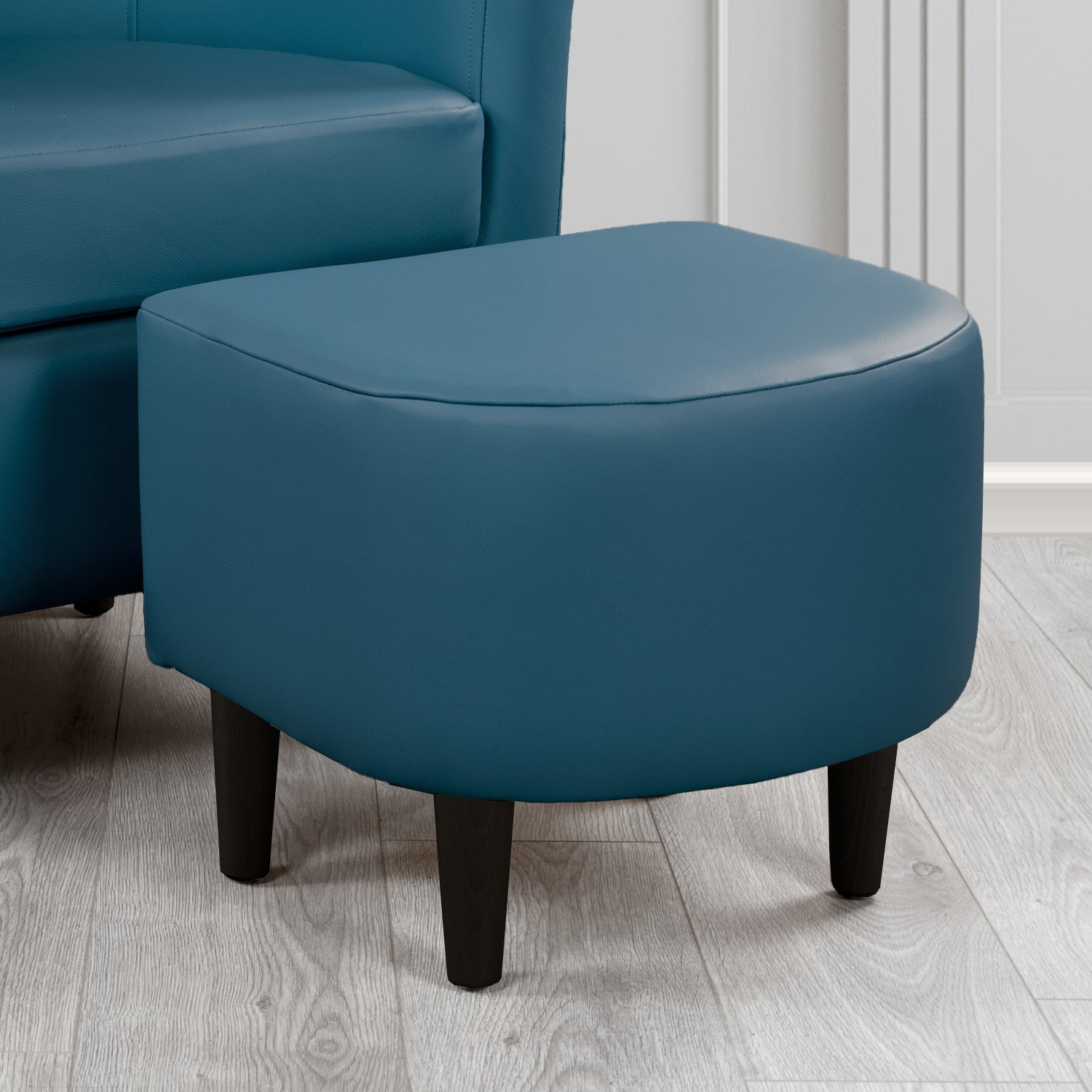 St Tropez Footstool in Crest Leather Shelly Crib 5 Genuine Leather