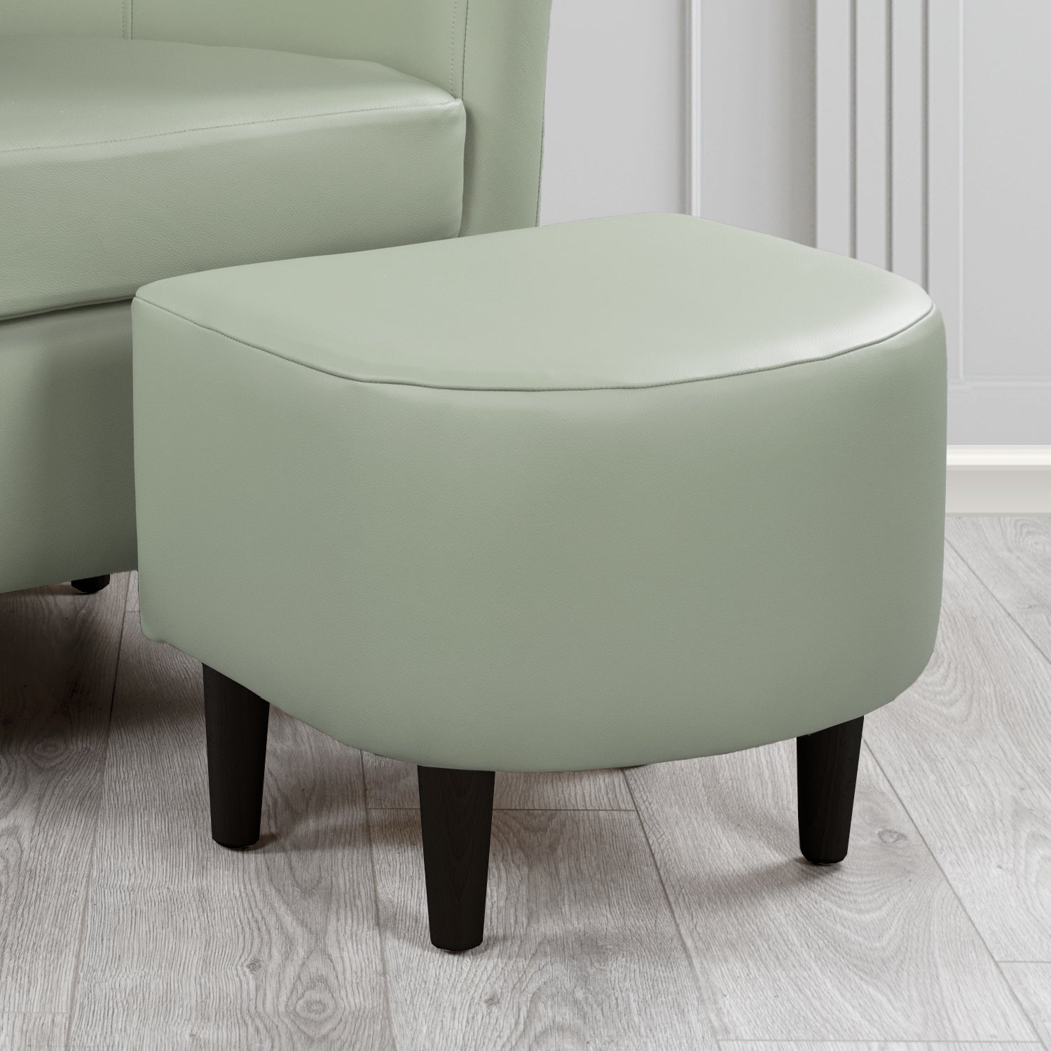 St Tropez Footstool in Crest Leather Shelly Crib 5 Genuine Leather