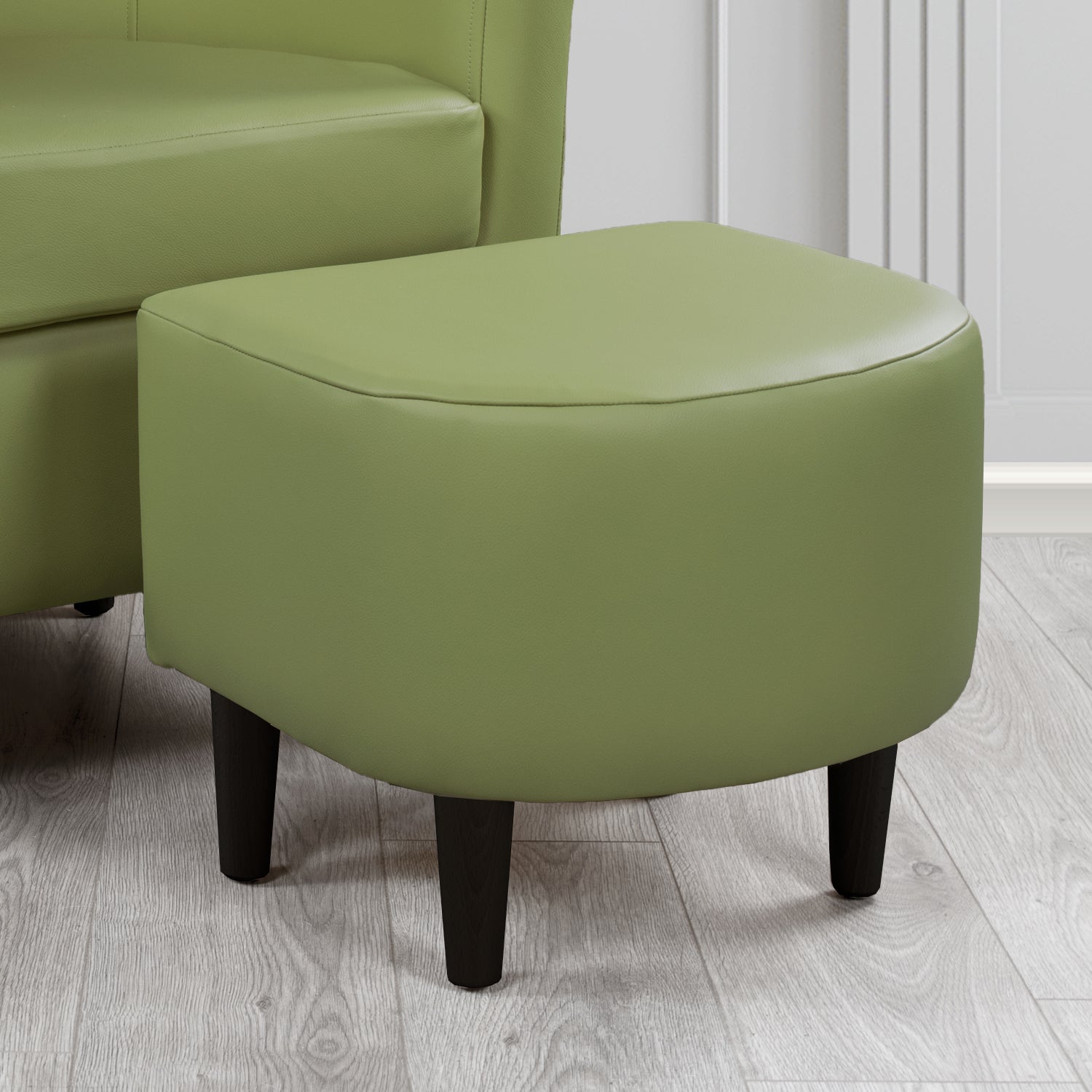 St Tropez Footstool in Crest Leather Shelly Crib 5 Genuine Leather