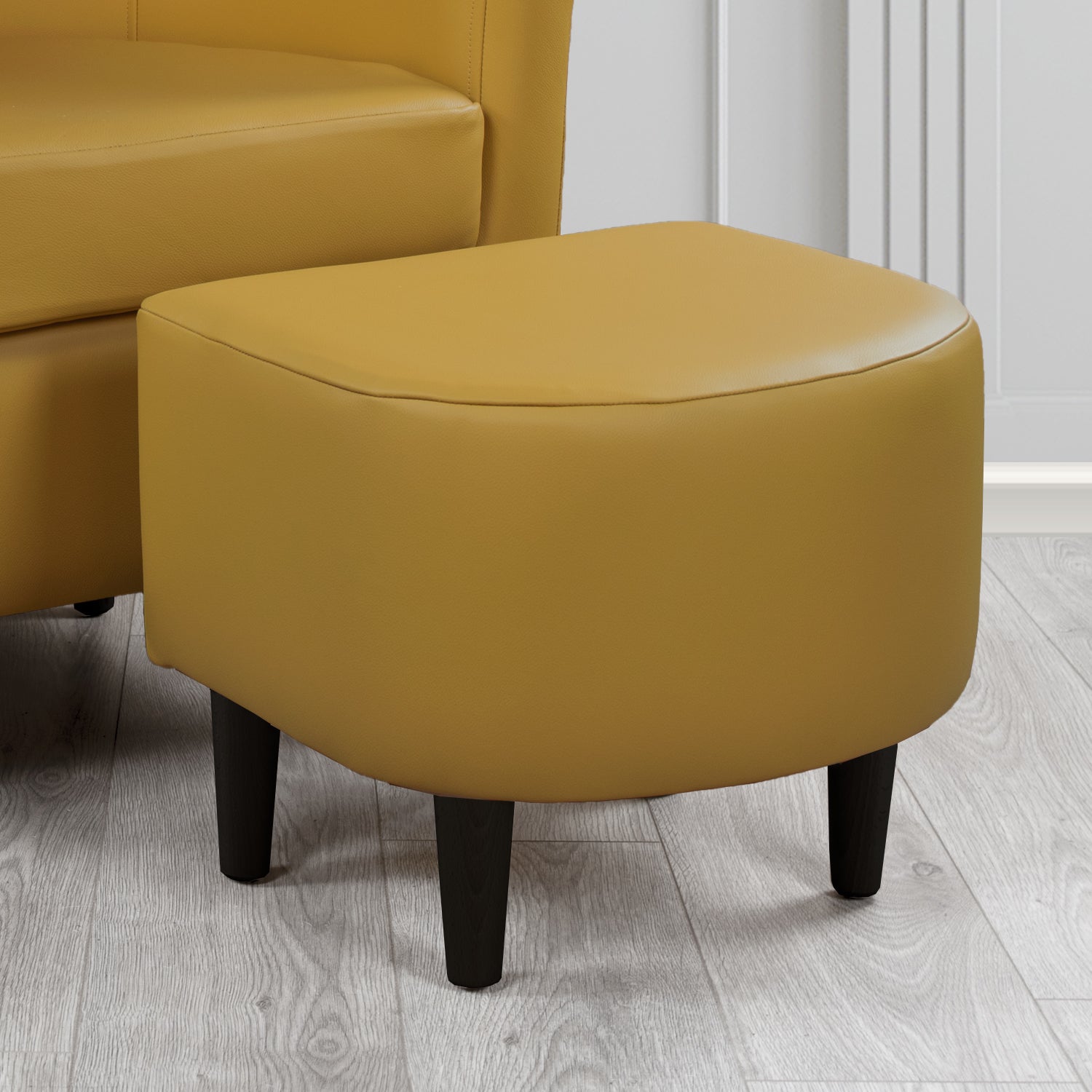 St Tropez Footstool in Crest Leather Shelly Crib 5 Genuine Leather