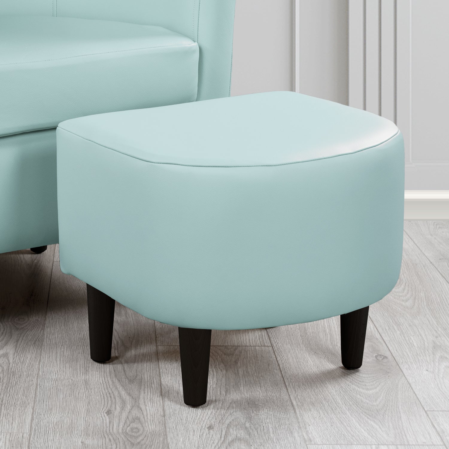 St Tropez Footstool in Crest Leather Shelly Crib 5 Genuine Leather